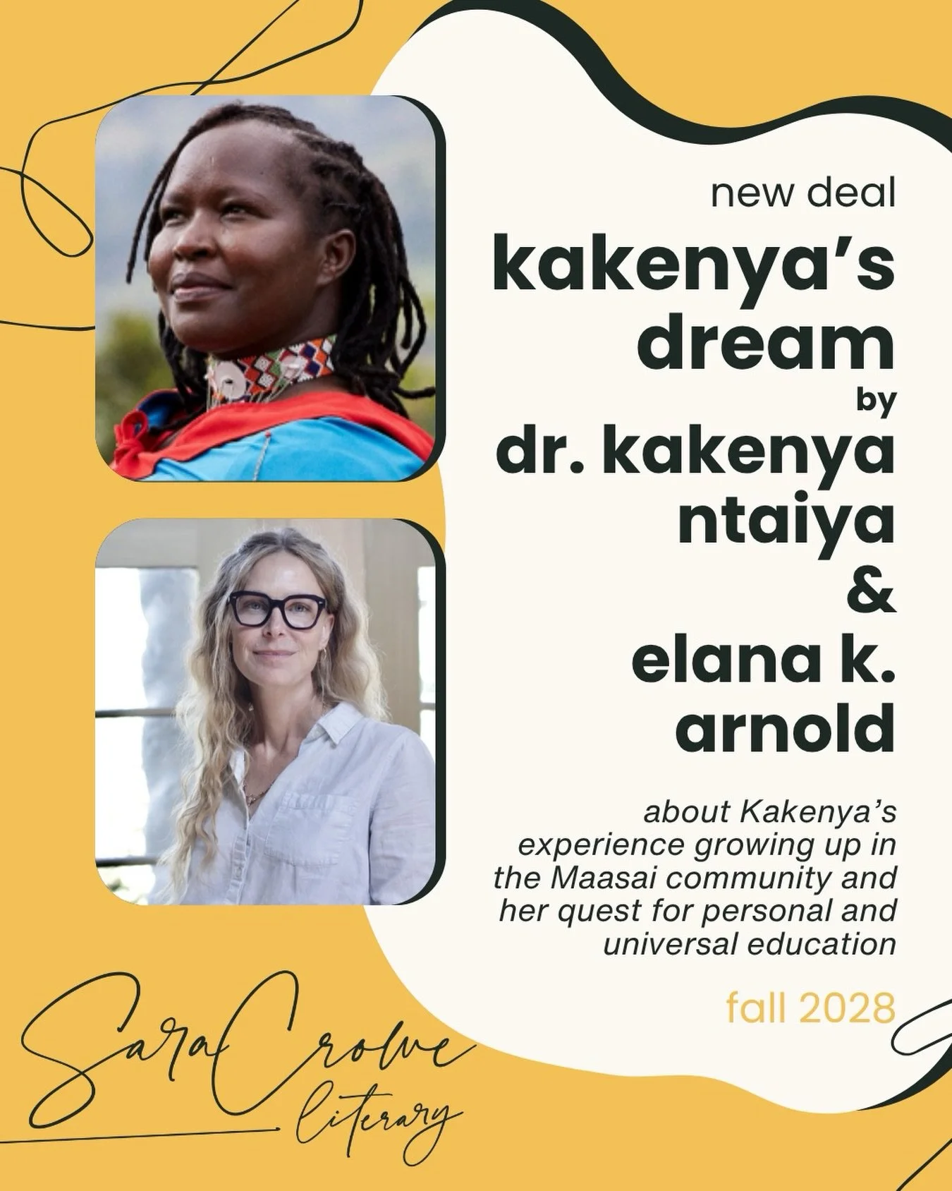 🚨 NEW DEAL ALERT 🚨 Emily Feinberg at Macmillan/Fifth Color Press has acquired North American English language rights to Kakenya&rsquo;s Dream, co-authored by Dr. Kakenya Ntaiya and Elana K. Arnold, a story about Kakenya&rsquo;s experience growing u