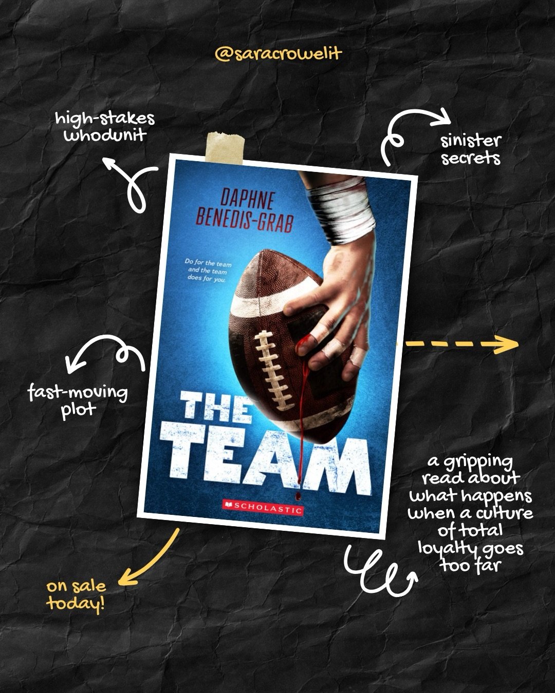 ON SALE TODAY 🏈 THE TEAM by Daphne Benedis-Grab, author of the Secrets &amp; Lies series! 🤫 Swipe for more! ➡️

@daphne_bg @scholastic #mg #middlegrade #rec #team #football