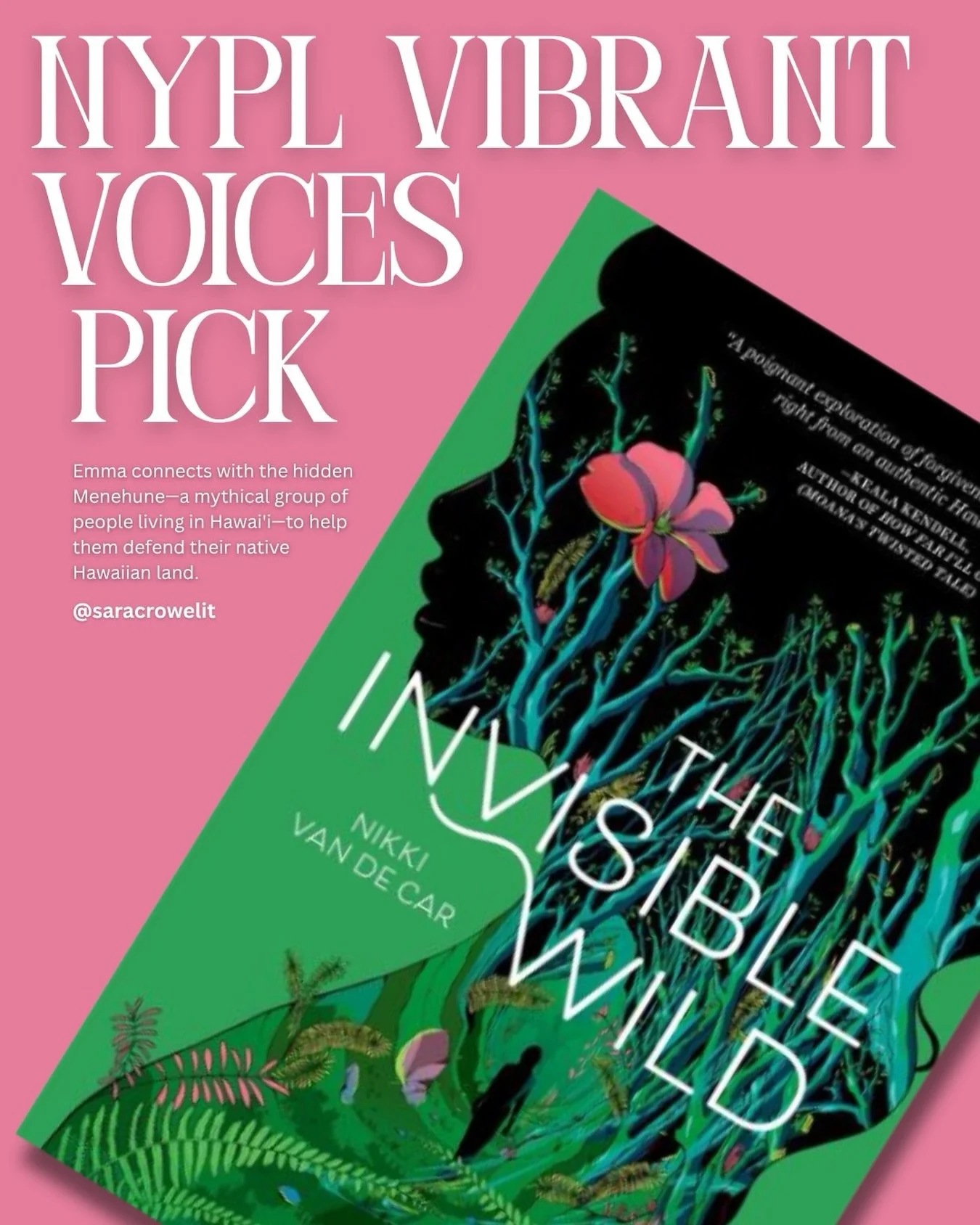 THE INVISIBLE WILD was chosen out of hundreds of books published by emerging BIPOC authors to be featured on the NYPL Vibrant Voices Book List! Congratulations to author Nikki Van De Car!

@nikkivandecar @nypl @runningpresskids #invisible #wild #rec 
