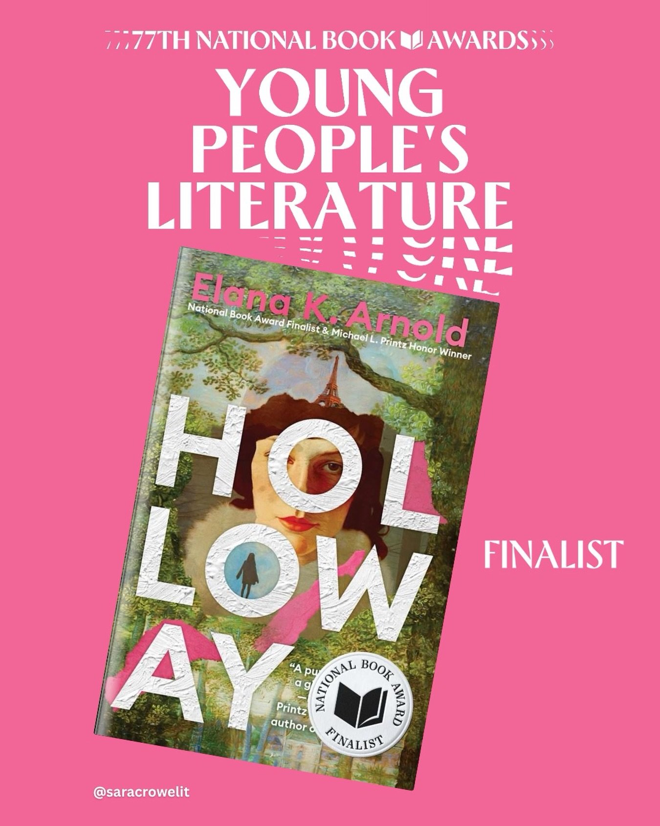 So many congratulations to Elana K. Arnold, whose masterpiece HOLLOWAY is a National Book Award Finalist! 🥳🎉

@elanakarnold @nationalbookfoundation #holloway #ya #youngadult #read #nba