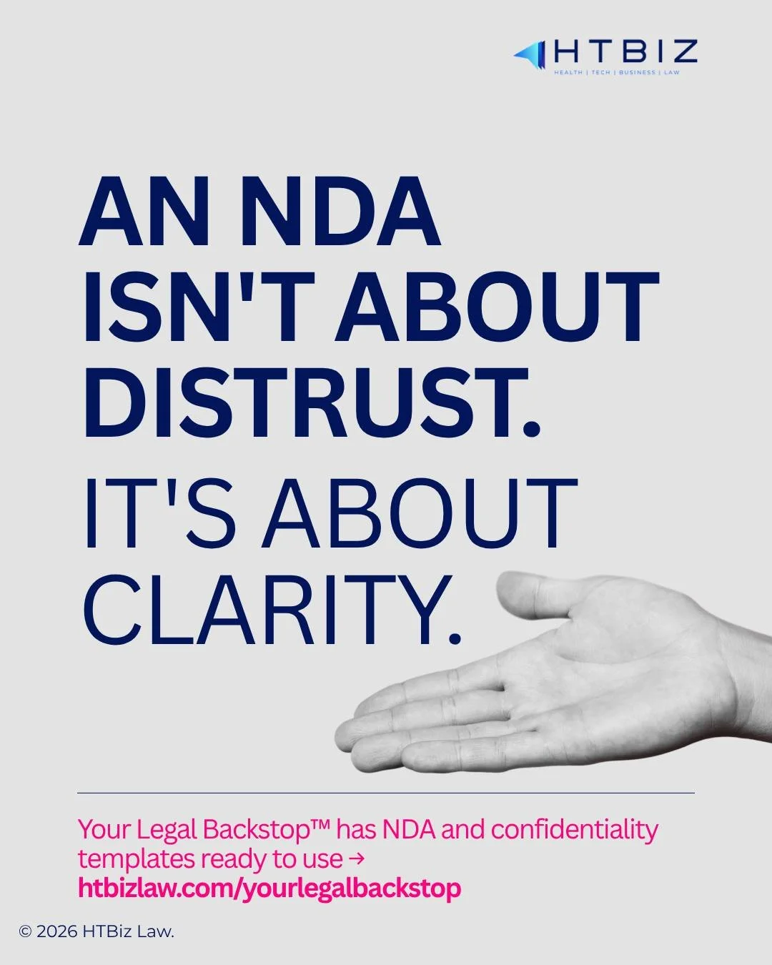 If you've ever said "I don't need an NDA, I trust them," let's talk about that for a minute.
An NDA isn't a statement about the person. It's a framework for the information.
Every working relationship involves sharing things you wouldn't wa