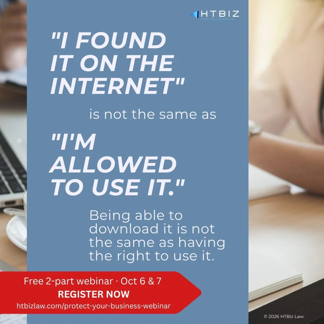 Quick one that trips up so many business owners.

There is a difference between "I can find it on the internet" and "I am allowed to use it." The first is easy. The second is a legal question.

That image, that font, that paragrap