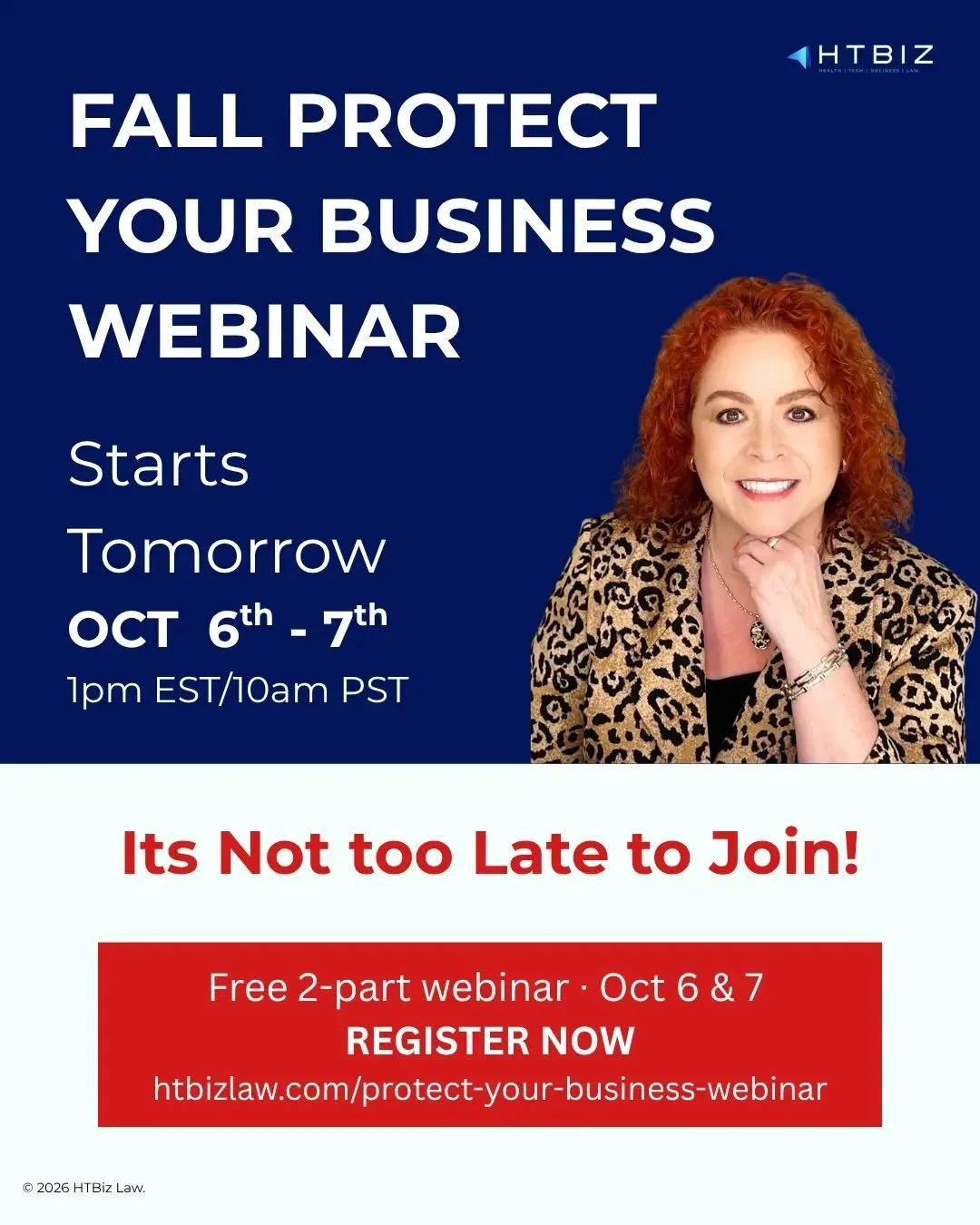 It is not too late. We go live tomorrow.

The Protect Your Business webinar starts tomorrow, October 6 at 1pm ET, and there is still time to grab your seat. Two days, plain English, no scare tactics, covering everything from setup and pricing to cont