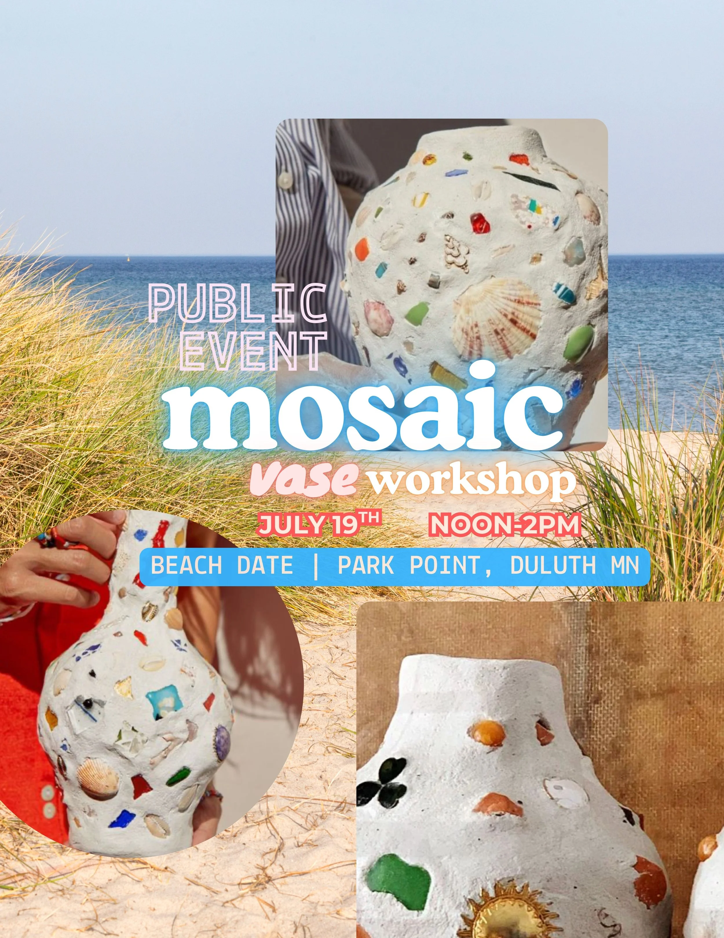 Beach Vase Mosaic