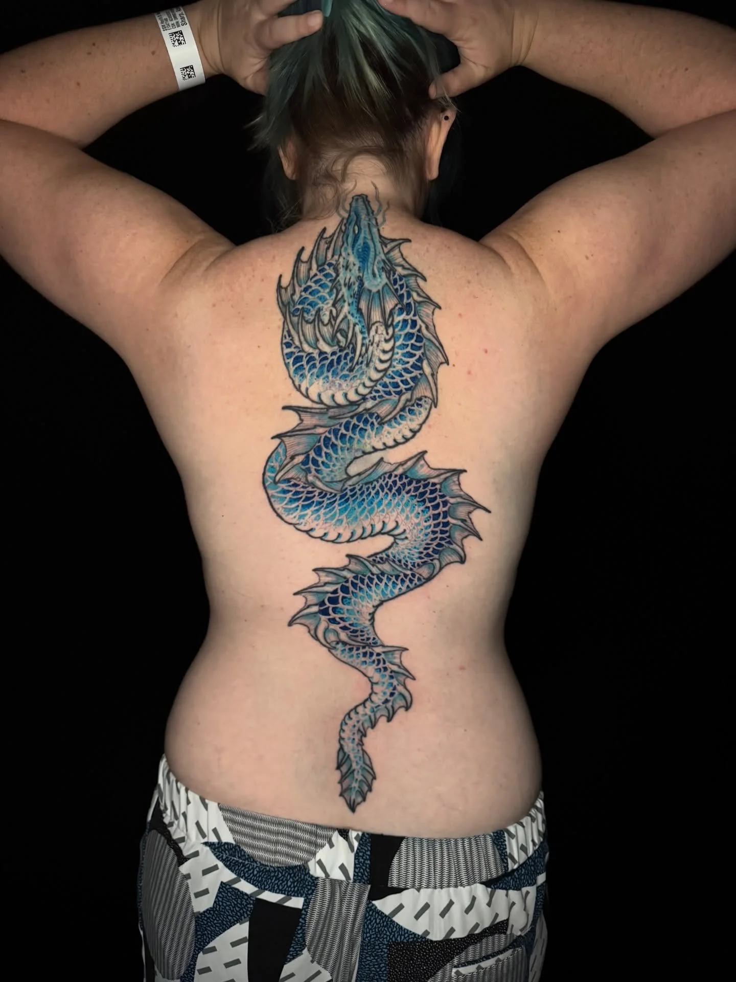 ✨ Sea serpent tattooed by @dustinbredlautattoos . To book with Dustin please DM him directly or contact the shop via email, call, or text.
.
#seaserpent #color #tattoo #backtattoo #girlswithtattoos