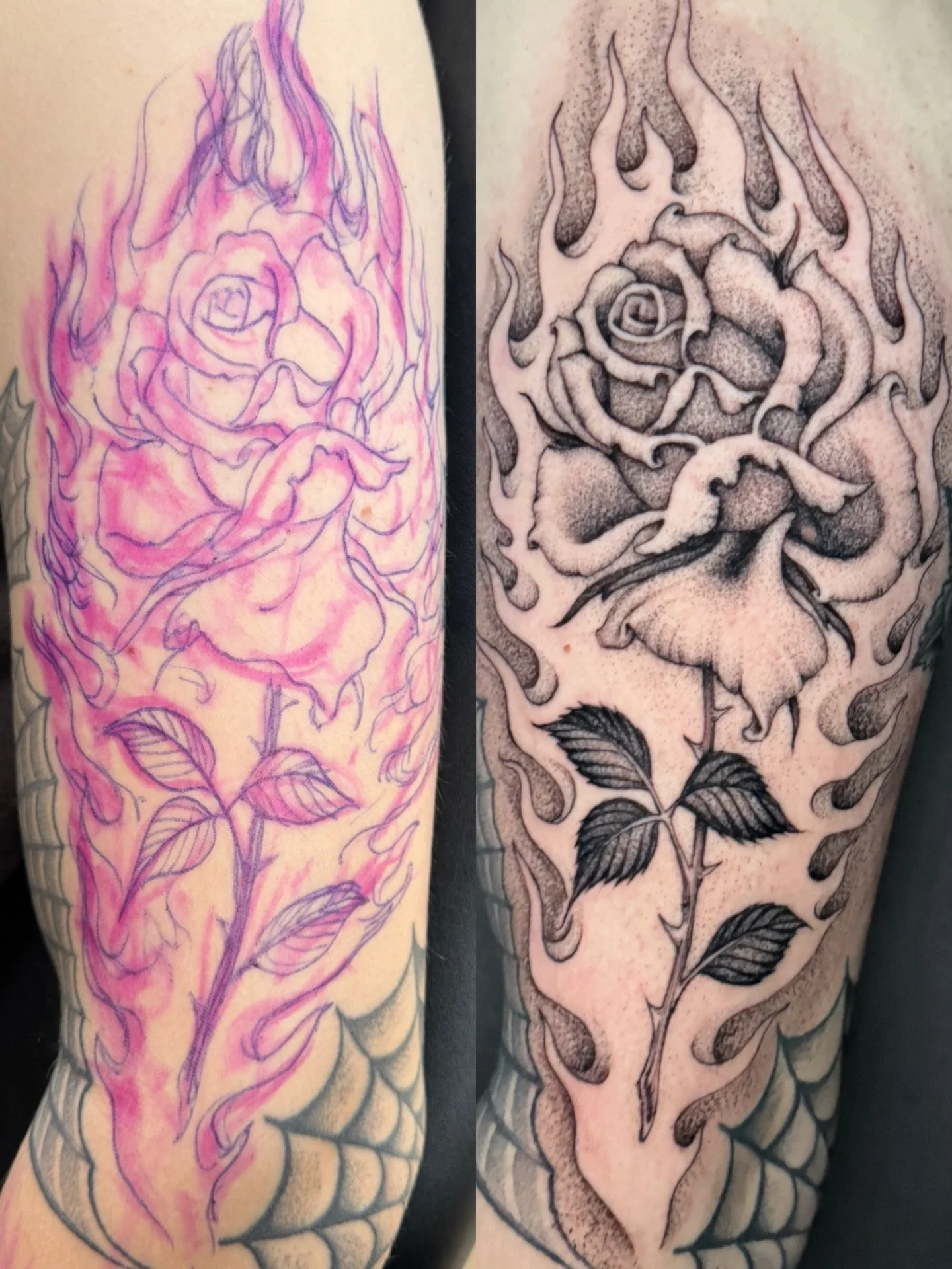 ✨ Fineline rose tattooed by @dustinbredlautattoos . To book with Dustin please DM him directly or contact the shop via email, call, or text. #fineline #singleneedle #rose #blackandgrey #tattoo