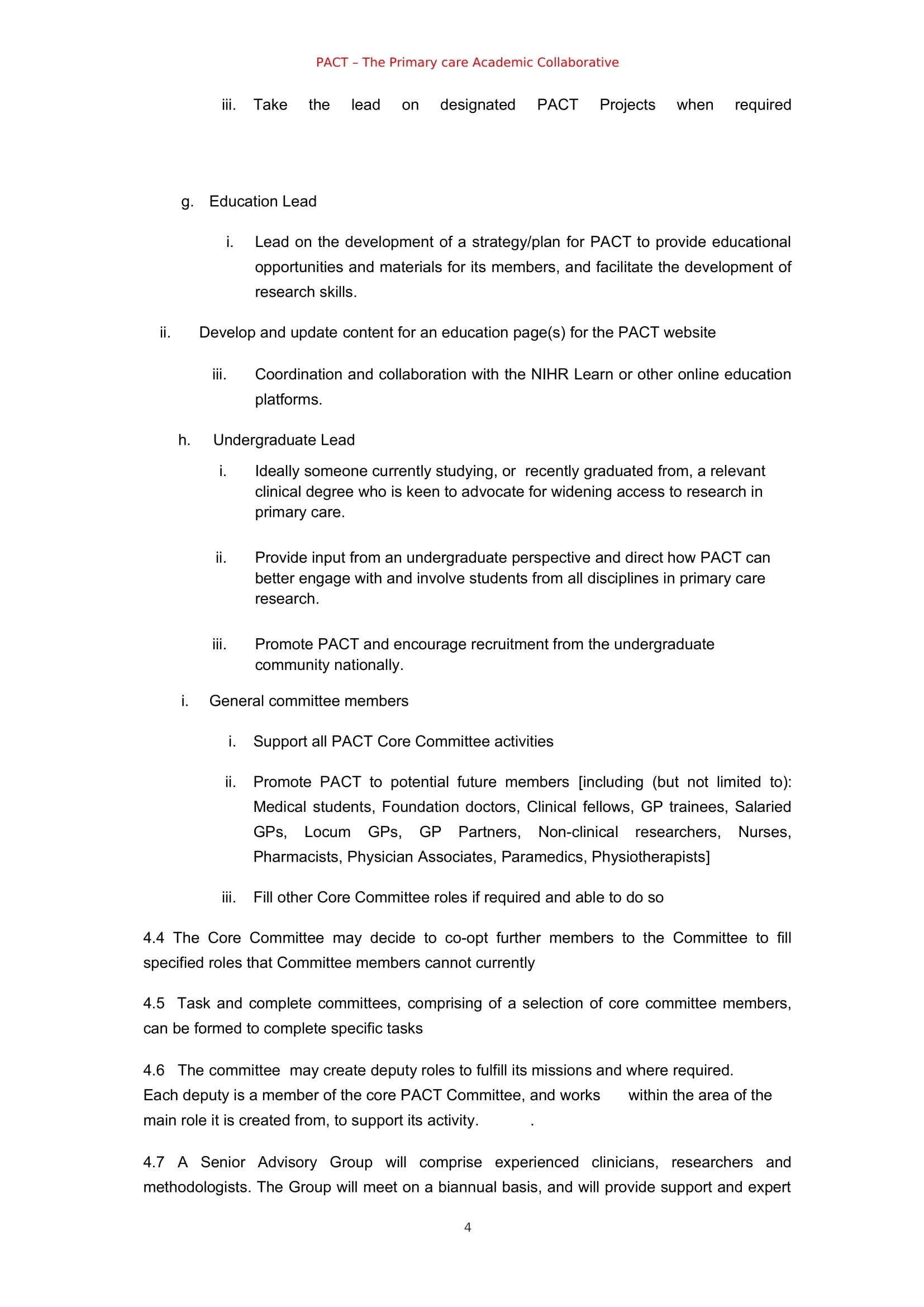 PACT constitution — Primary care Academic CollaboraTive (PACT)