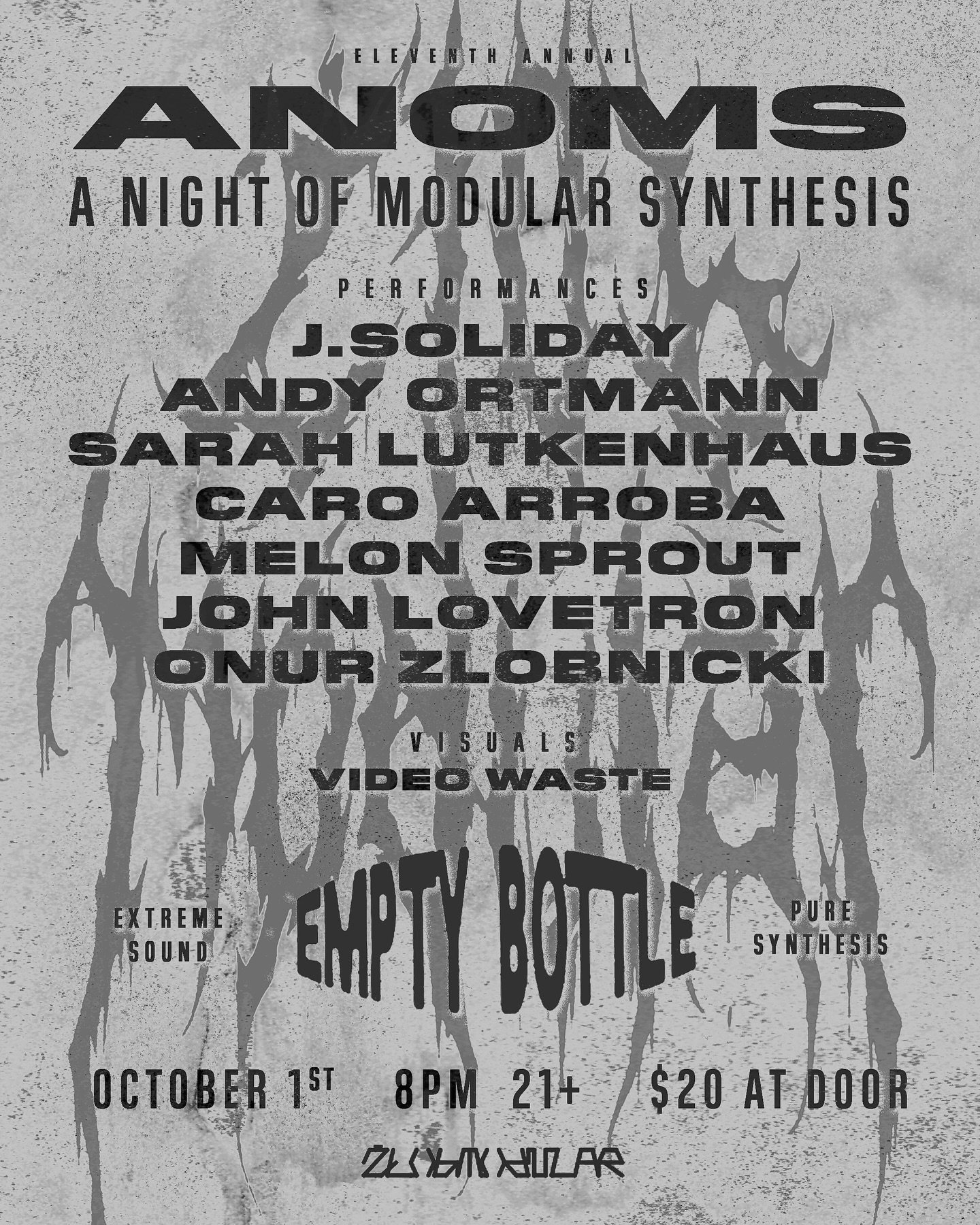 TONIGHT at @emptybottle we are on live VIZ for A Night Of Modular Synthesis presented by @zlobmodular. 

@zlobmodular
@ortmannandy 
@lutkie
@caroarroba 
@melon.a.friend 
@johnlovetron 
@videowaste