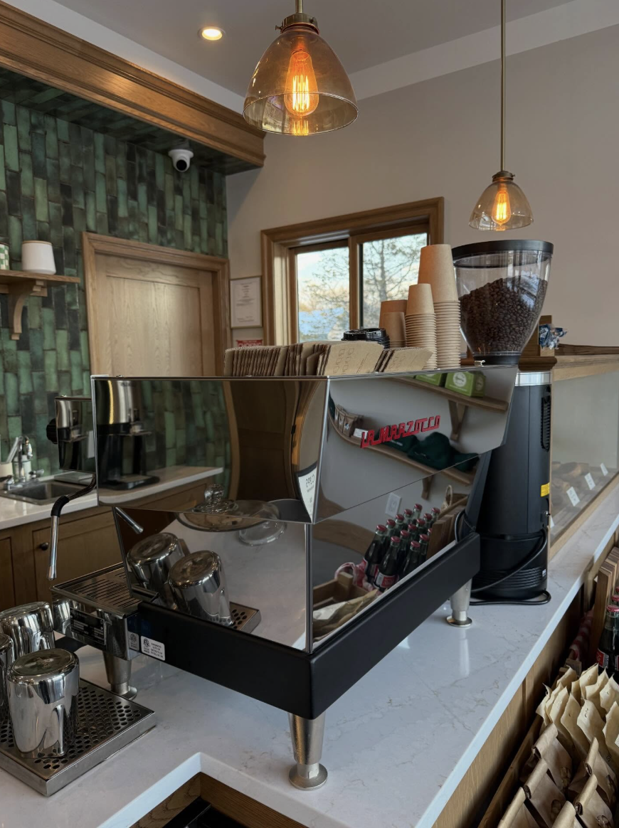 Cups Coffee is right in town off of 9G