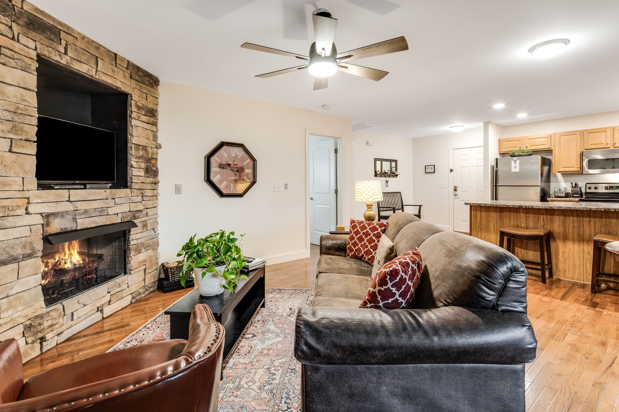 Cozy Fireplace in Asheville Luxury Cabin