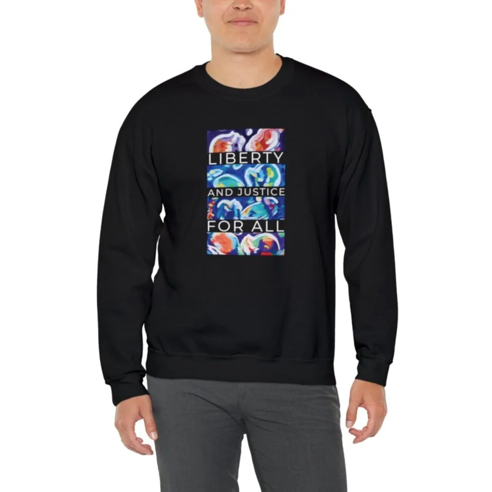 Liberty And Justice For All Crewneck Sweatshirt Behold Your Child
