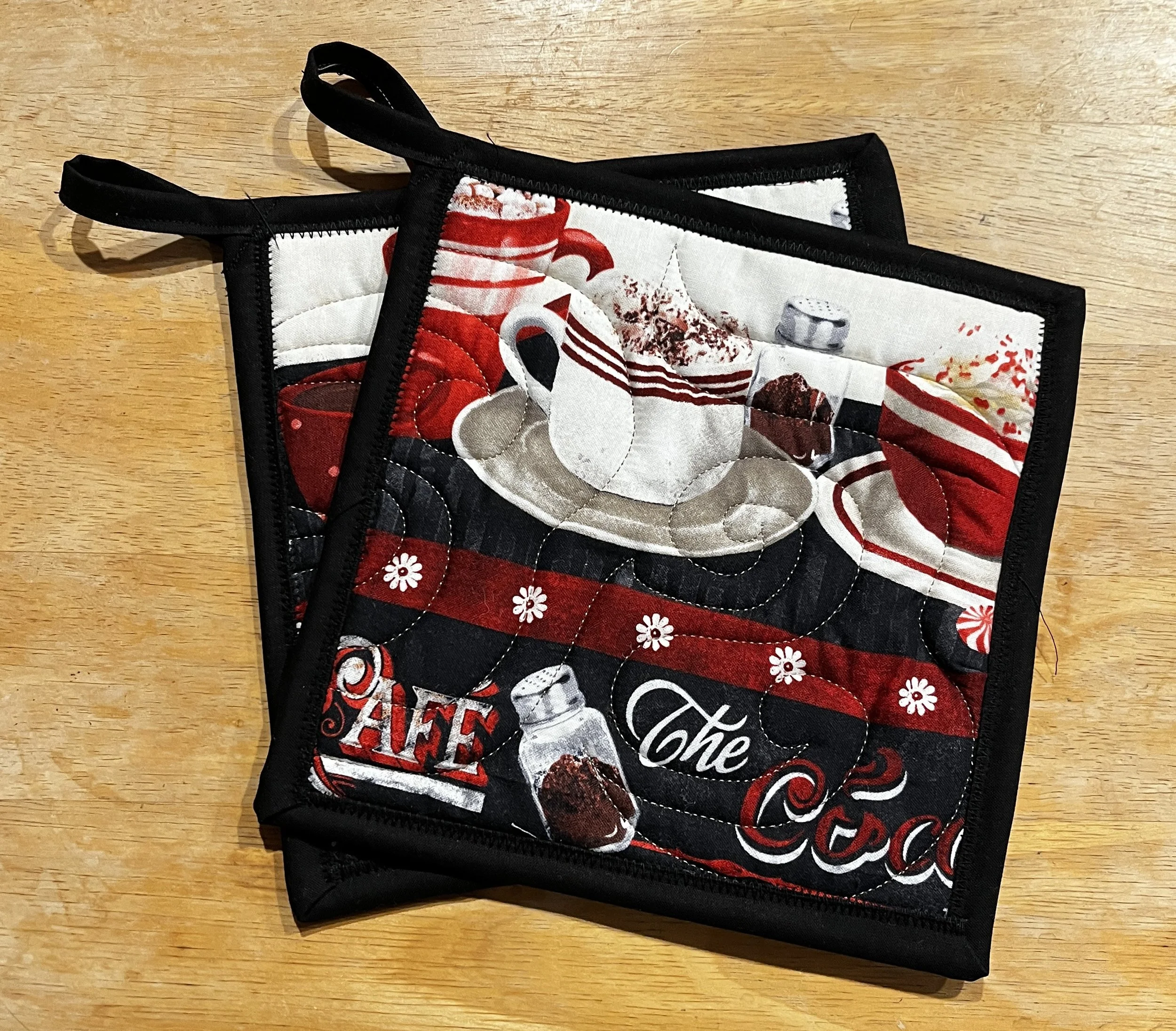 February Cozy Café Hot Pads – Set of 2
