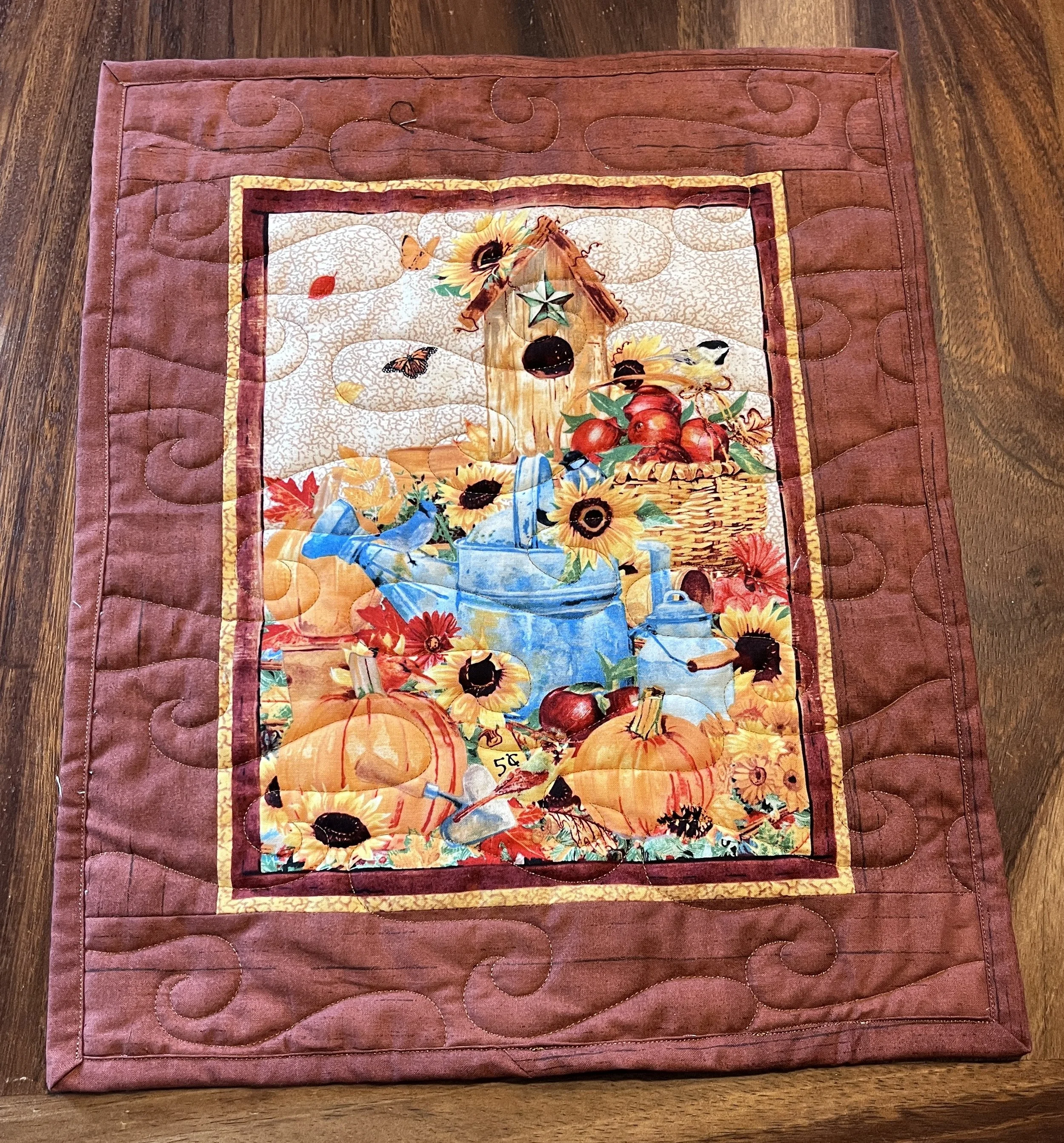 October Pumpkin Market Quilted Wall Hanging