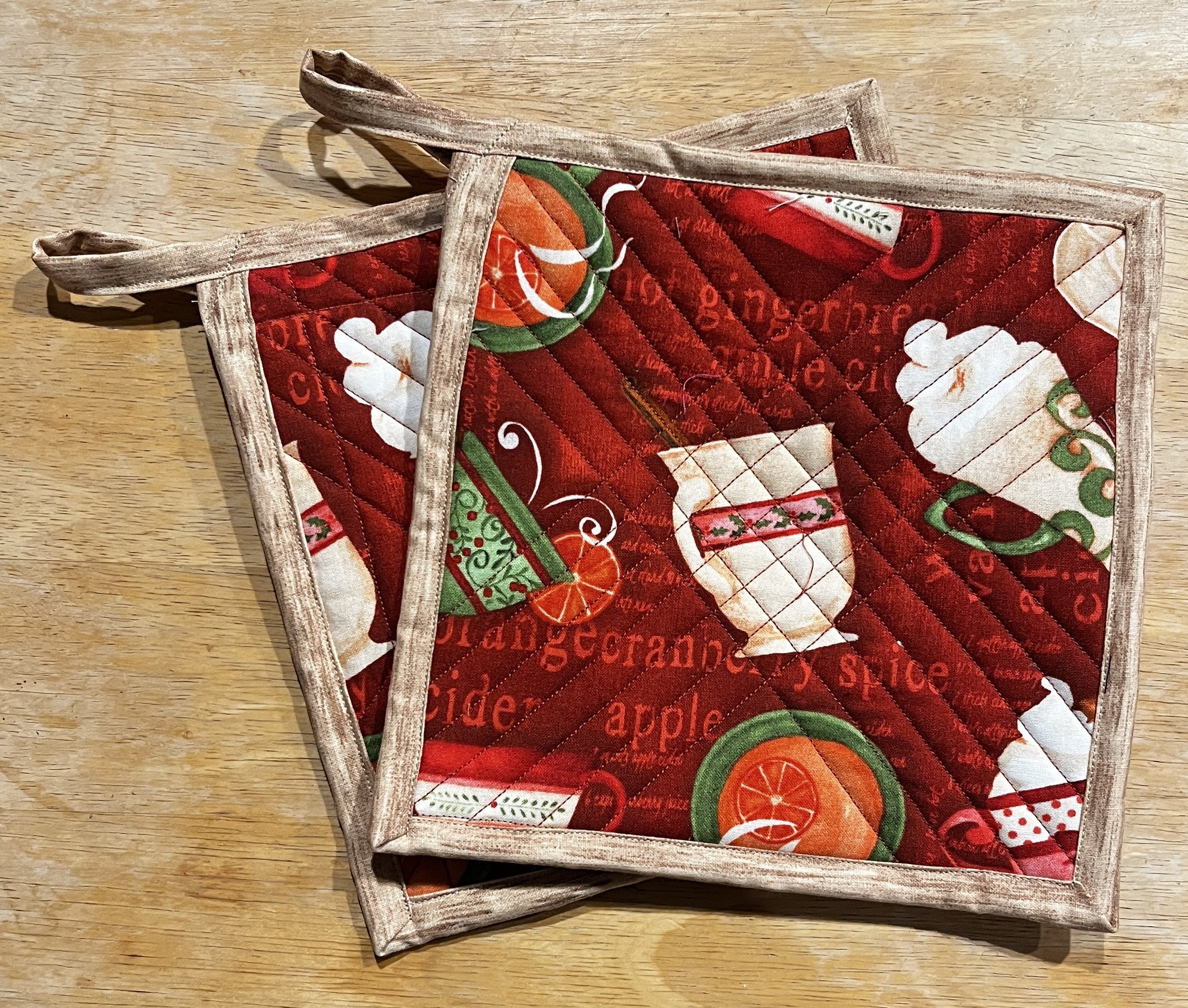 February Spiced Cider Hot Pads – Set of 2