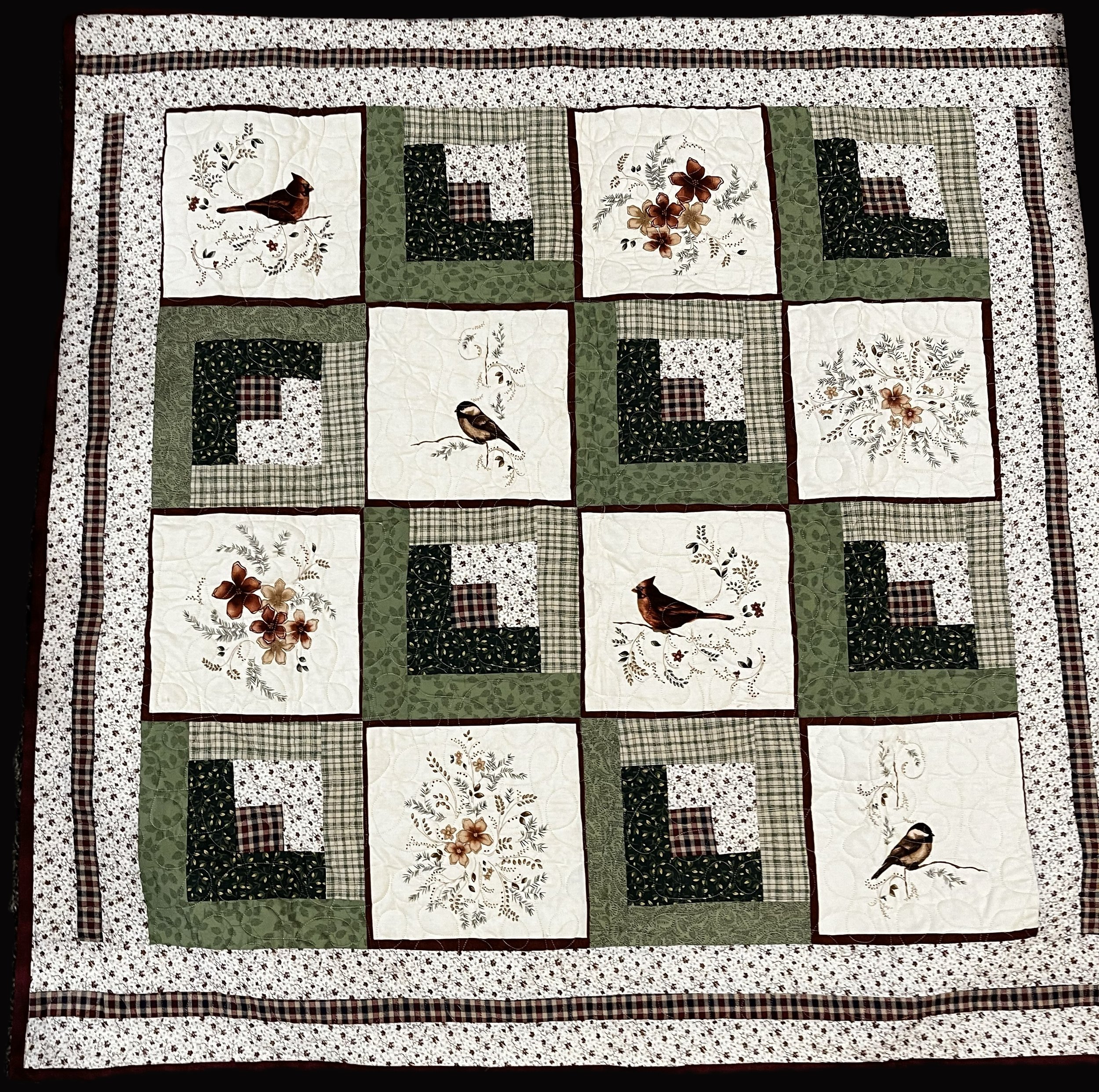 Cardinals & Chickadees Lap Quilt