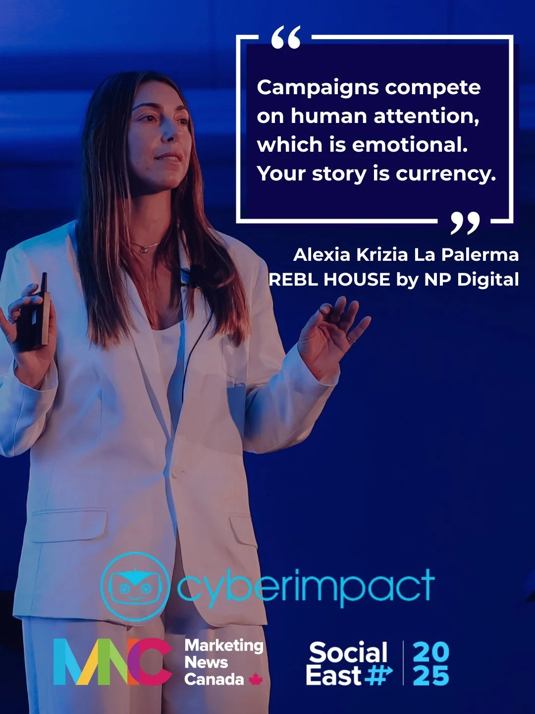 Emotion isn’t fluff, it’s a metric. 
Alexia Krizia La Palerma, the Creative Director of REBL HOUSE by NP Digital, shared how the human brain makes decision to trust a brand or product by how it looks and makes them feel in just 50 millis