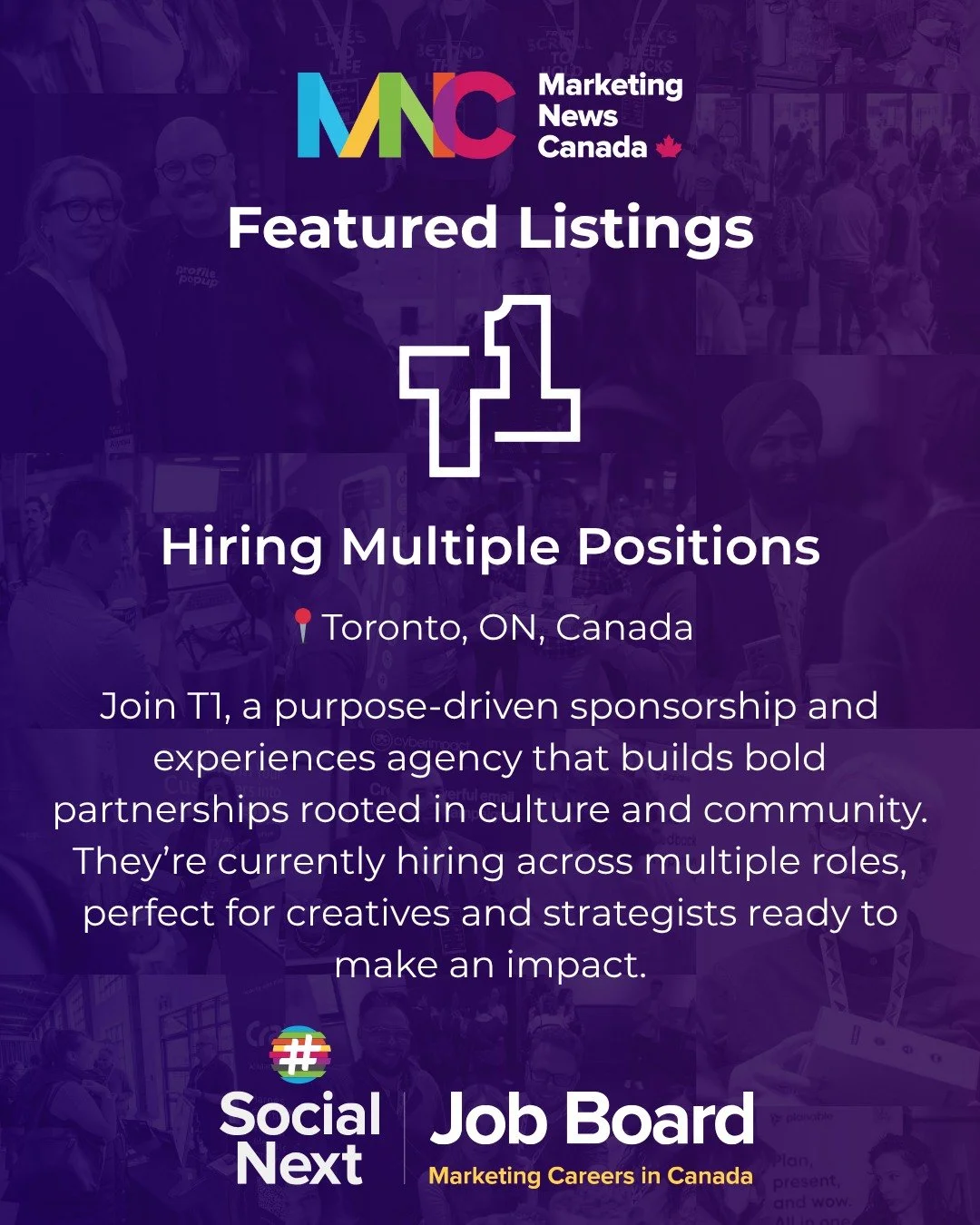 Looking to join an award-winning sponsorship agency doing work that actually connects?

T1 is hiring across strategy, account, and project management roles.

If you care about culture, community, and campaigns that move people, not just impressions, 