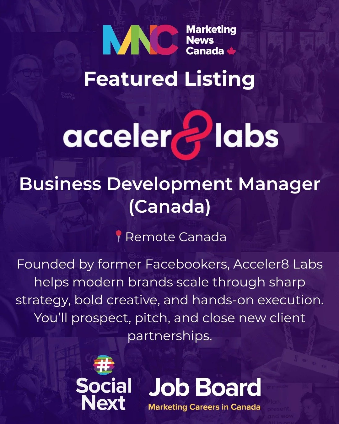 Acceler8 Labs is where growth gets personal, and they&rsquo;re hiring.

They&rsquo;re looking for a Business Development Manager to open doors, run discovery, and close new business for a performance marketing team built by two former Facebookers. If