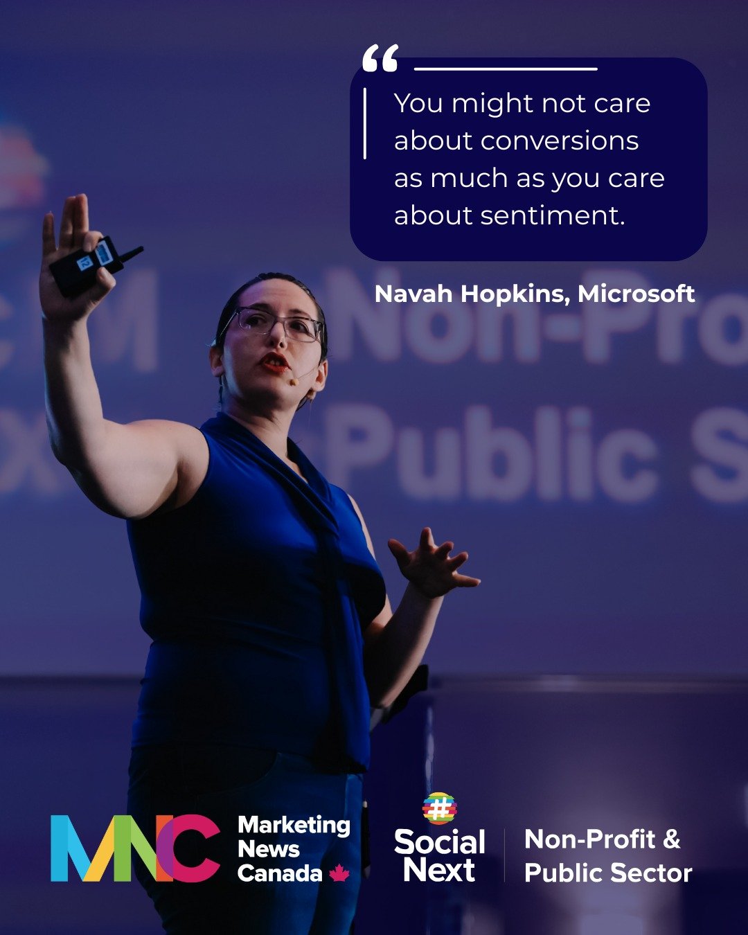 We're on-site at SocialNext: Ottawa and the nonprofit + public sector marketing conversations have been so impactful.

Navah Hopkins, Product Liason from Microsoft Advertising, nailed it: you might not care about conversions as much as you care about
