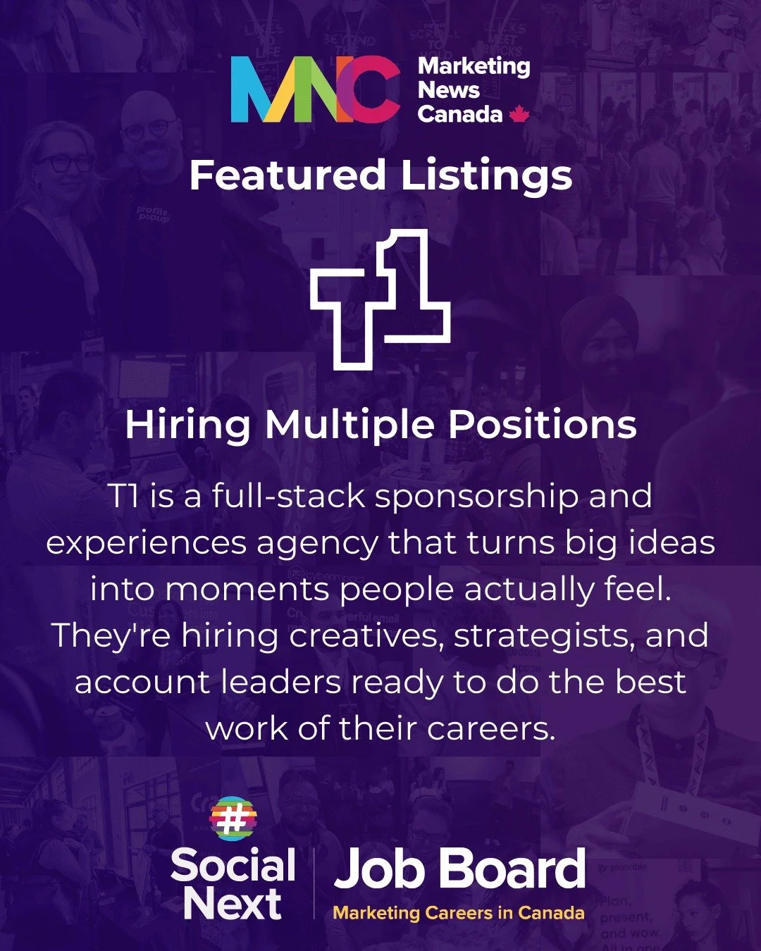 Our friends at T1 are hiring! And these aren't just jobs, they're a chance to build bold partnerships, shape culture, and do the most meaningful work of your career. Swipe to explore their open roles and apply now on the SocialNext Job Board! Link is