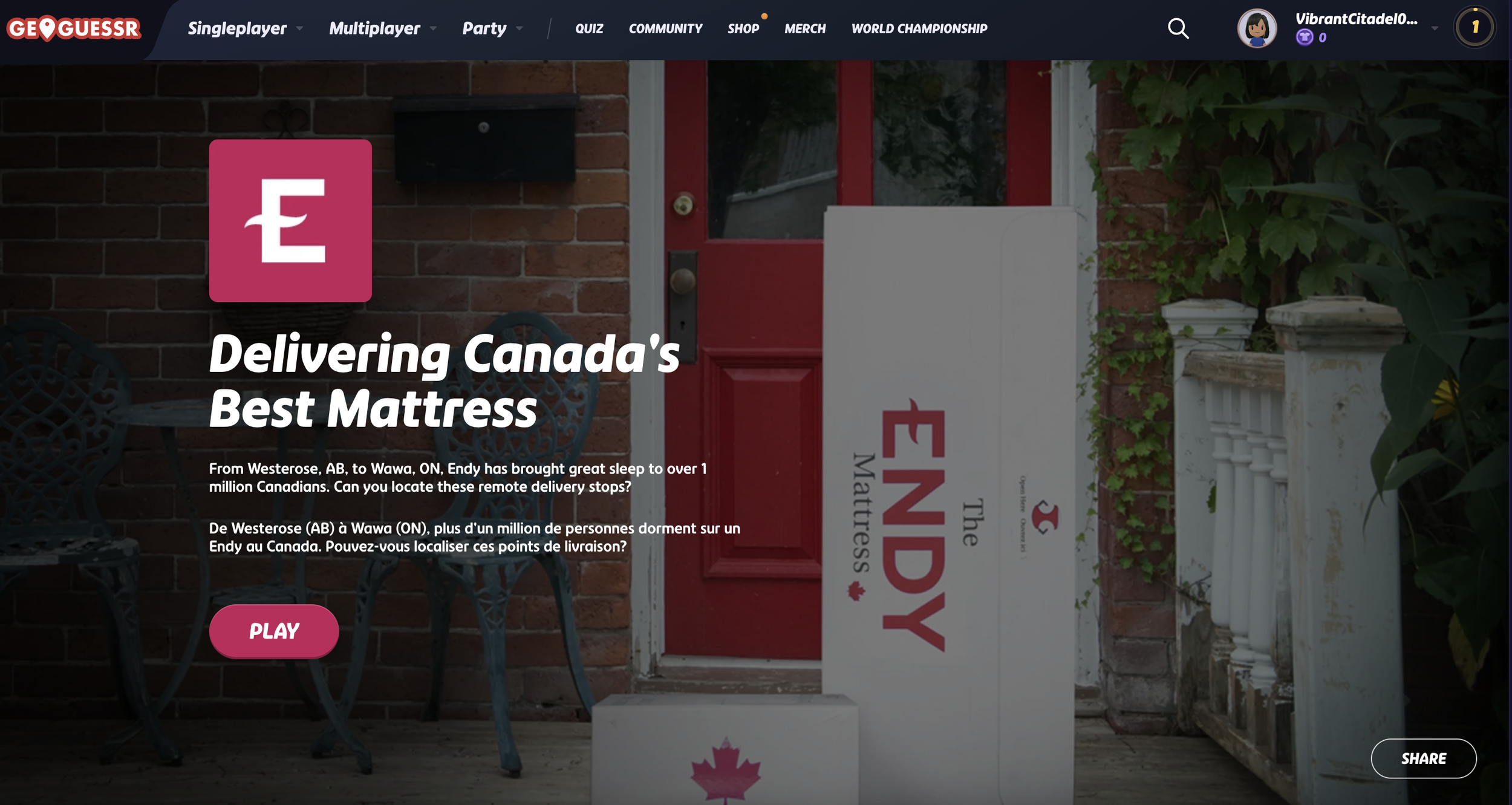 Endy Knows Where Canada Sleeps. Can You Guess?