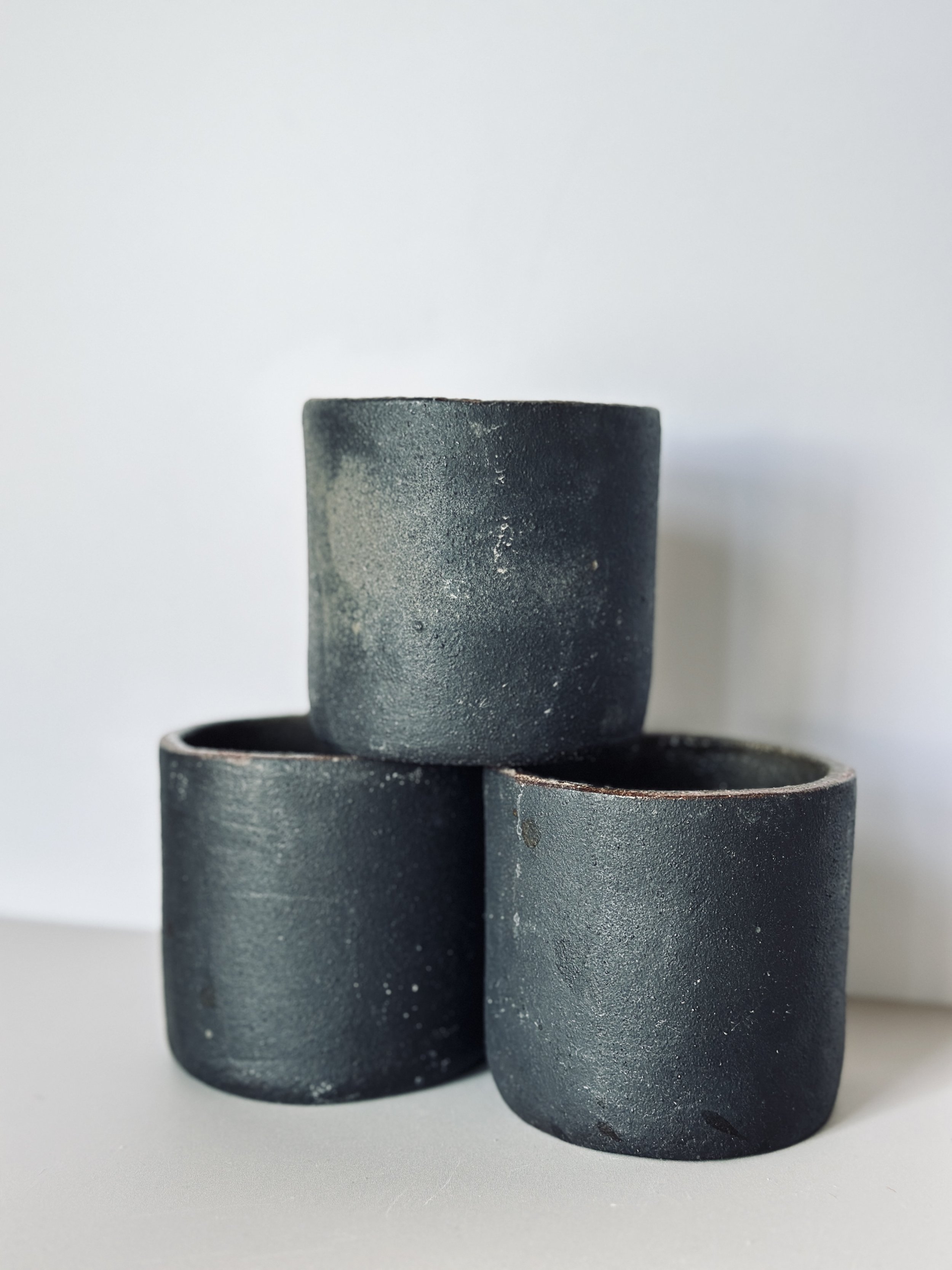 Black Textured Cups