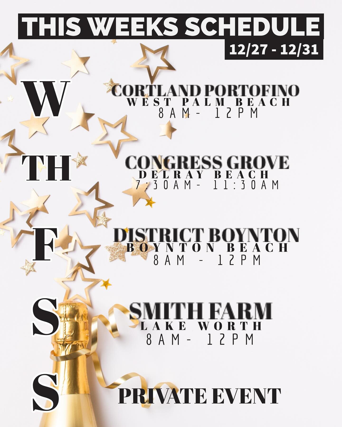 New Years Week! Also this is our last week before we go to the Winter Equestrian Festival at @wellingtoninternational_wef from Jan 3rd- March 31st! Hope to see you all before we are gone!

@cortlandportofinoplace @livecongressgrove @districtboynton @