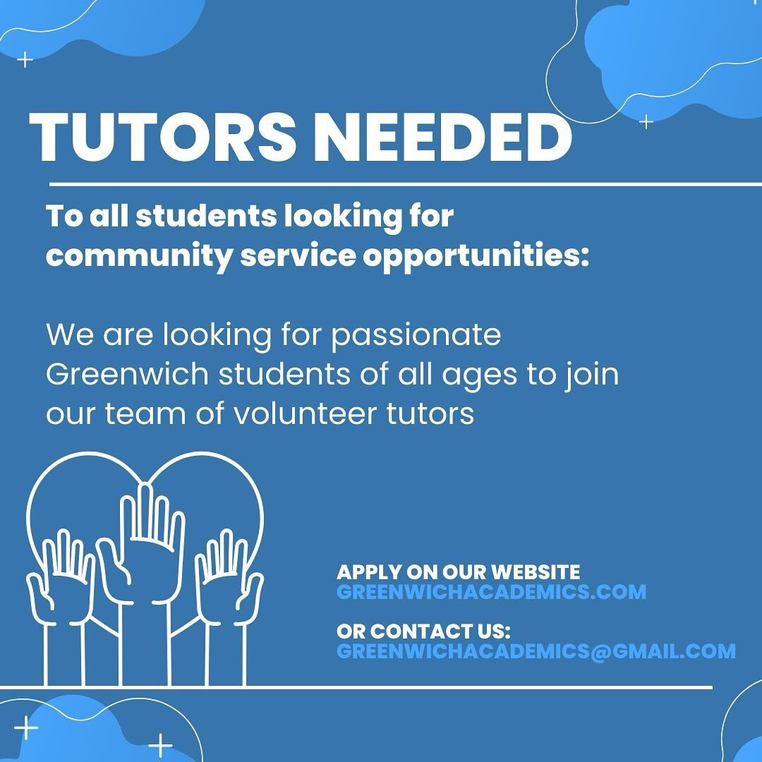 For any Greenwich students looking for ways to be involved in their community please follow the link in our bio and apply to be a tutor!