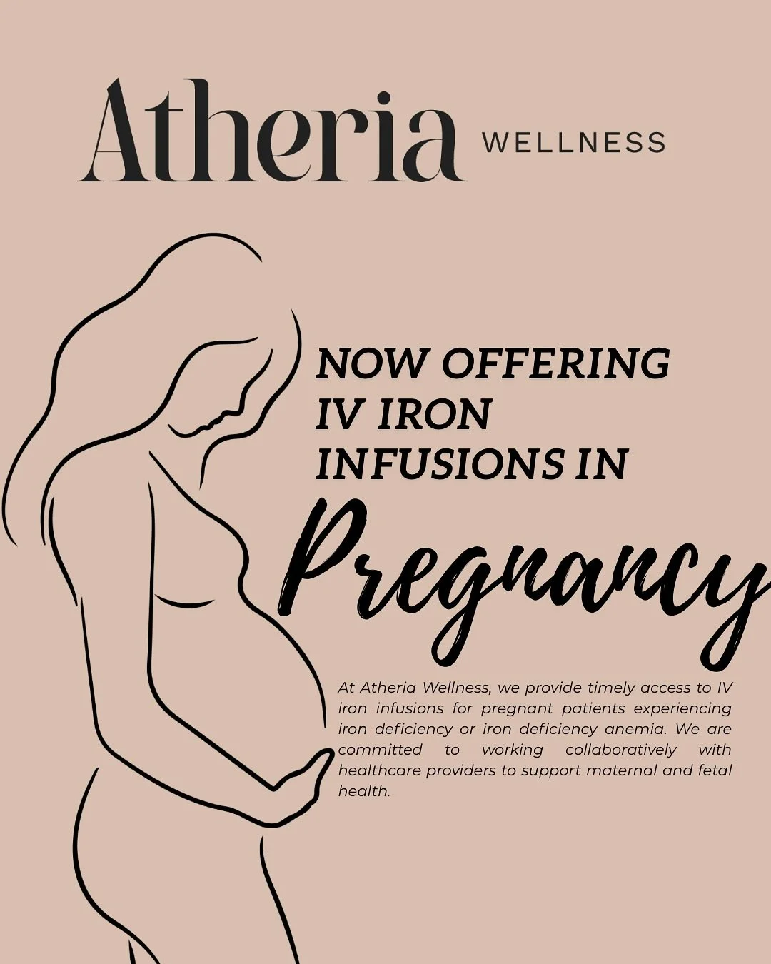 Want to feel your best while growing your little one? Tired of being tired during pregnancy? We have the solution for you! Now offering Venofer&reg; Iron infusion for women in Pregnancy. ✨ #atheriawellness #ironinfusion #maternalcare #pregnancysuppor