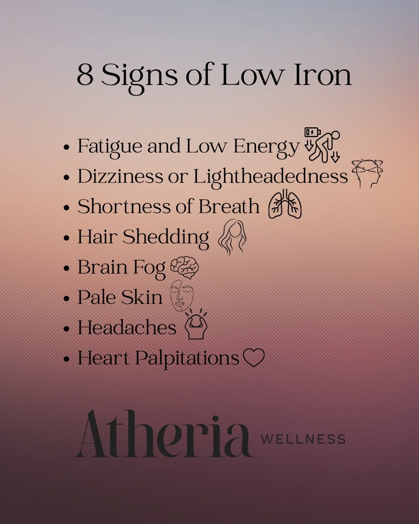 Feeling off lately? These 8 symptoms might be pointing to low iron. ❗️
Fatigue, hair shedding, headaches, shortness of breath, brain fog &mdash; they&rsquo;re all common signs your ferritin may be dipping. 😴💭
And the good news? Iron infusions can h