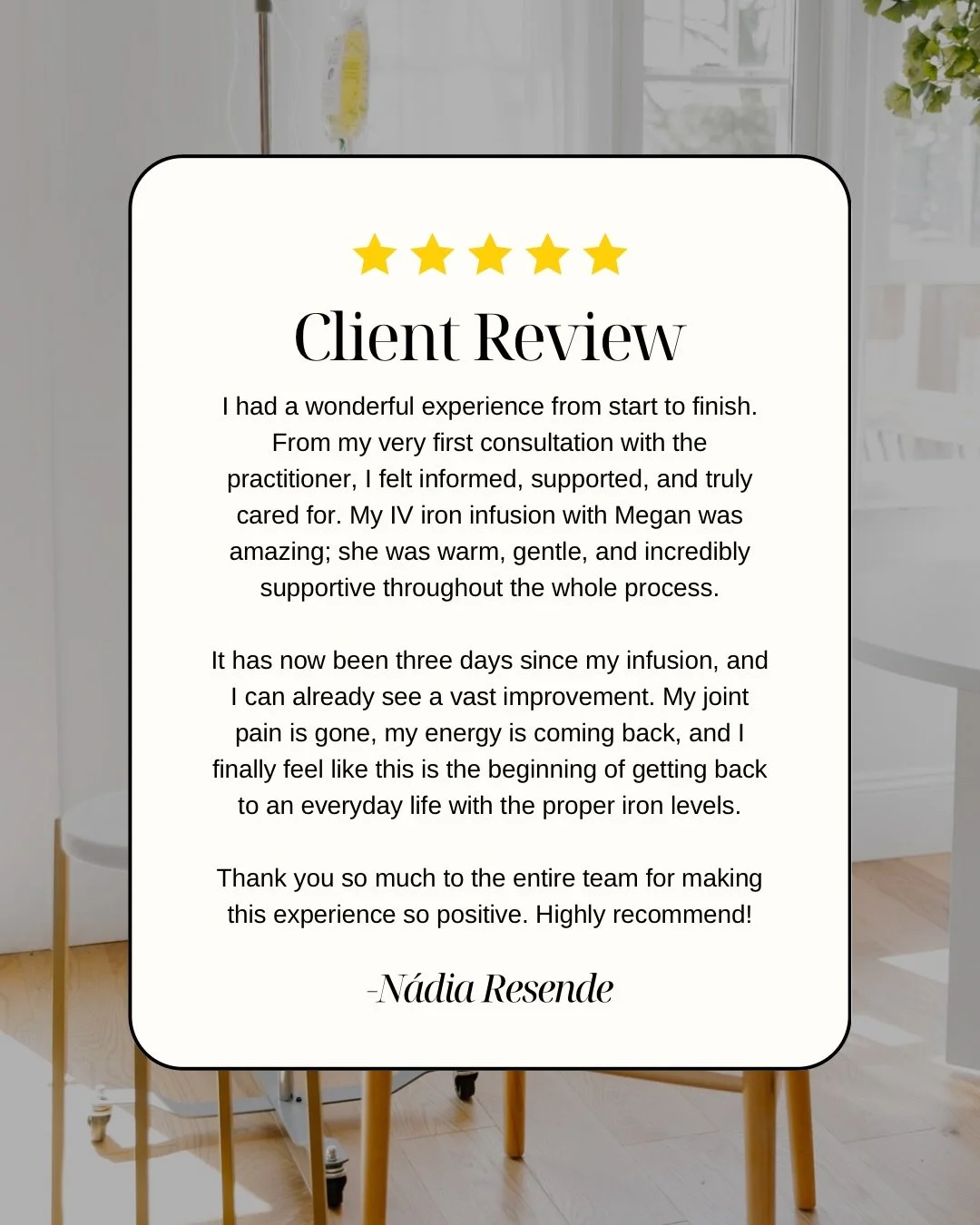 Your words mean everything to us.

Thank you for trusting us with your care, your time, and your wellness journey. 💛 

#atheriawellness #ironinfusions #wellnessinfusions #torontowellnesscommunity #torontowellness #torontoinfusions