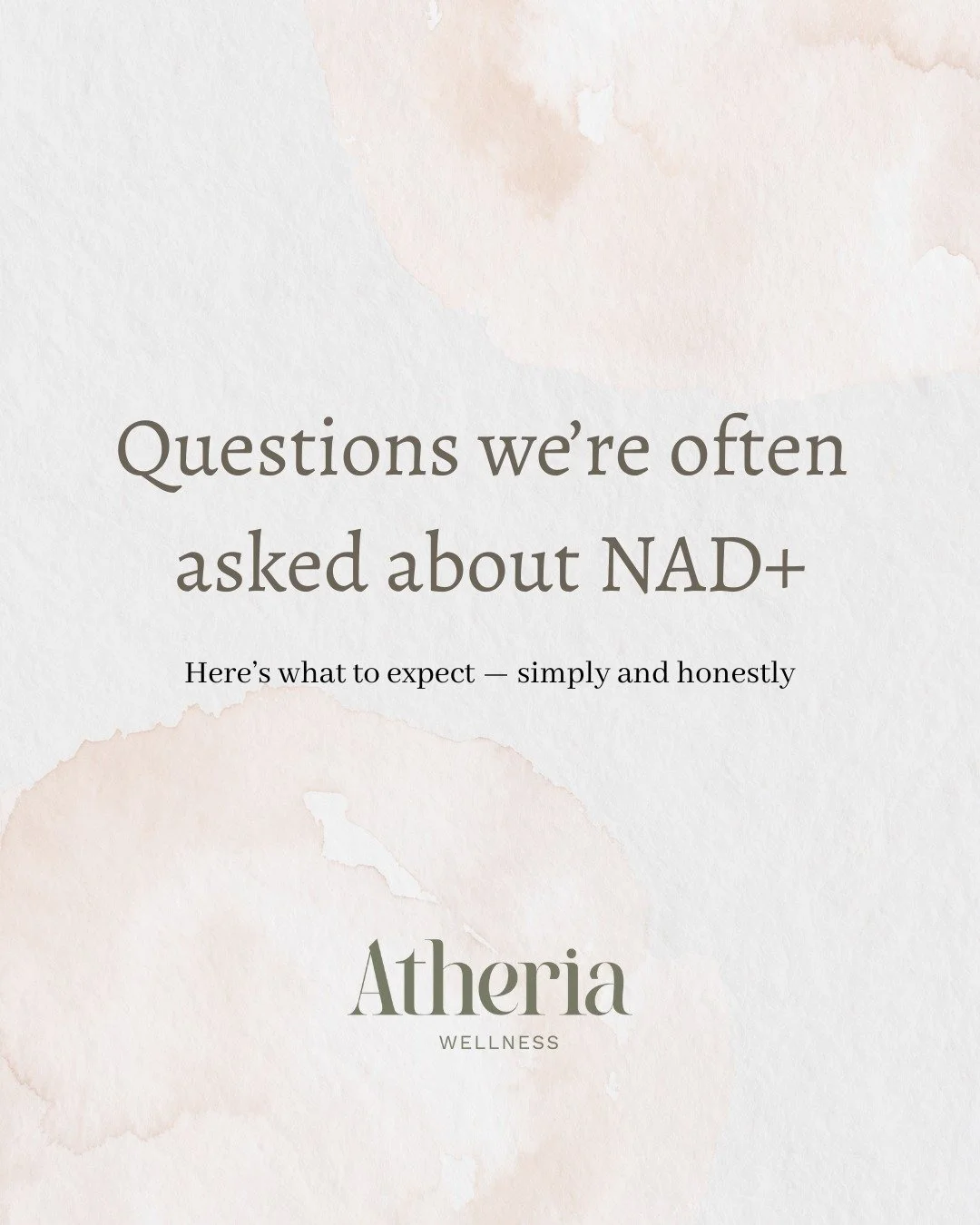 Questions we&rsquo;re often asked about NAD+ ✨
We believe in clear guidance, honest expectations, and a calm, supportive experience.
Comment your questions below &mdash; our team is happy to help.

#atheriawellness #torontowellness #torontoNADinfusio