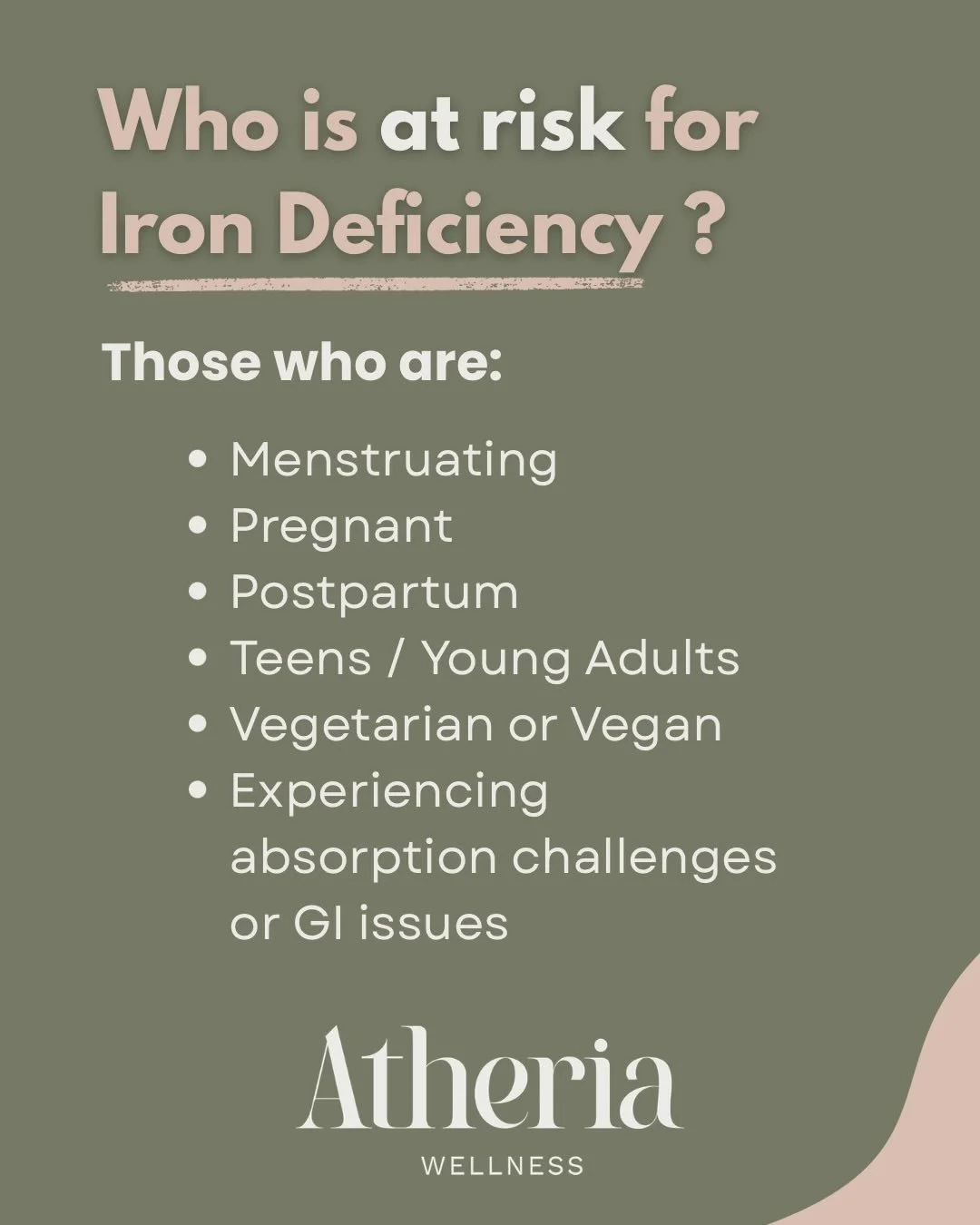 Low iron is especially common in:
&bull; women and menstruating individuals 👩&zwj;🩸
&bull; teens and young adults 
&bull; postpartum patients 🤱
&bull; those with absorption challenges or GI conditions 

If you&rsquo;ve ever been told your labs are