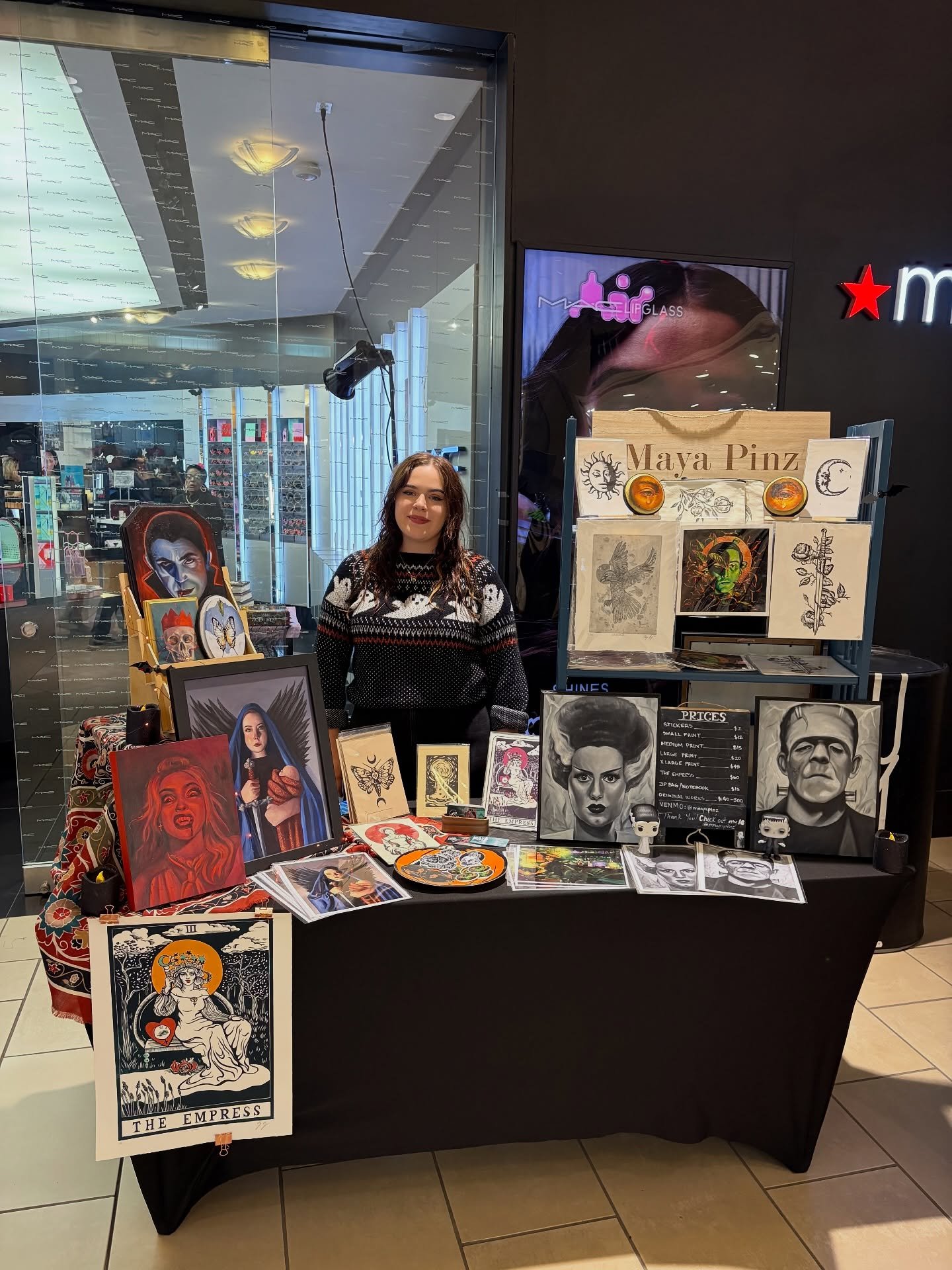 Here at the Mac Store at @polarisfashionplace until 6pm selling some spooky goods!! Come say hey and pick up something handmade for your Halloween set up.