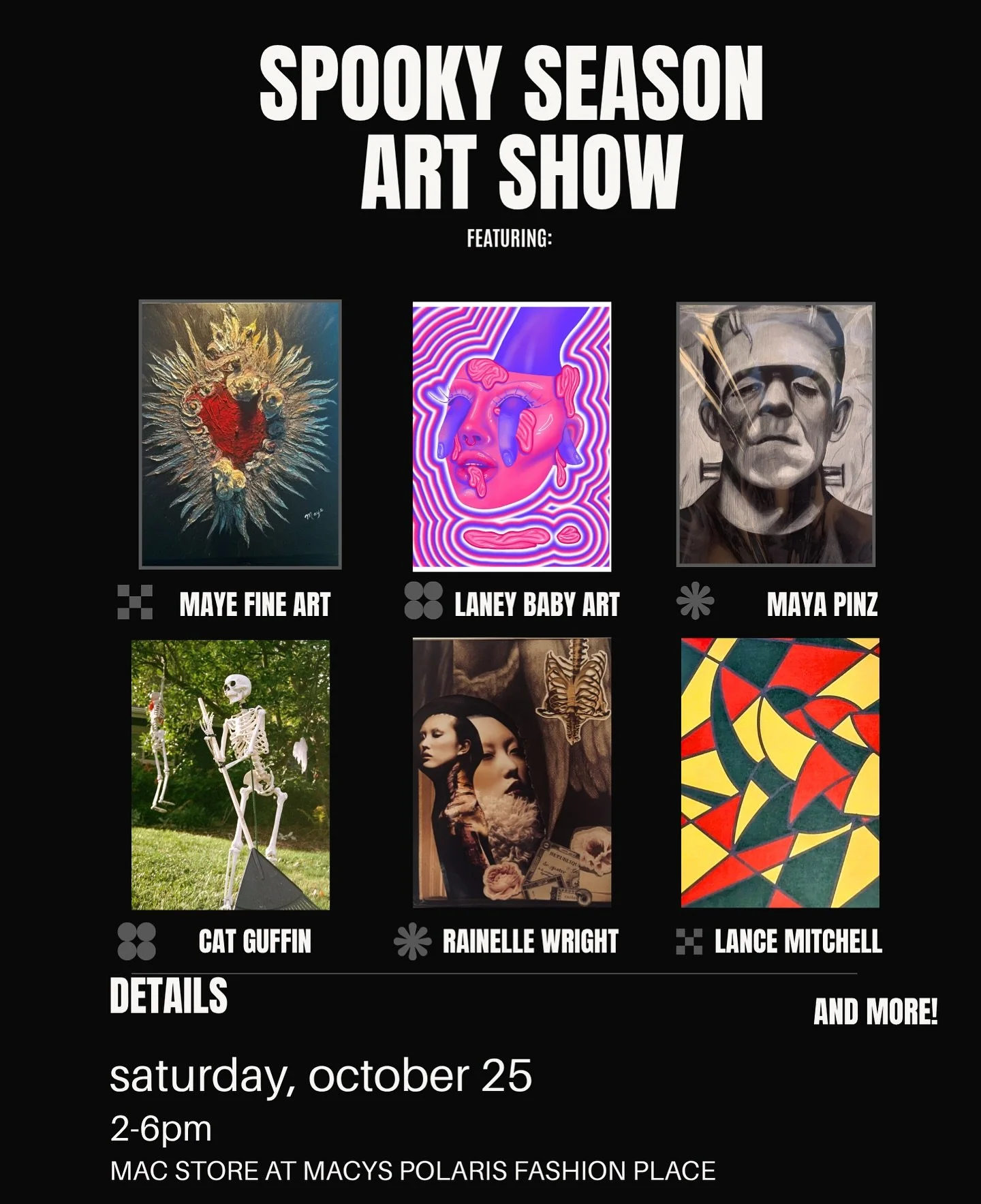 I&rsquo;ll be at @polarisfashionplace tomorrow from 2-6pm selling some spooky goods! Come say hey 👋

#artists #art #arts #columbus #columbusohio #columbusevents #columbusarts