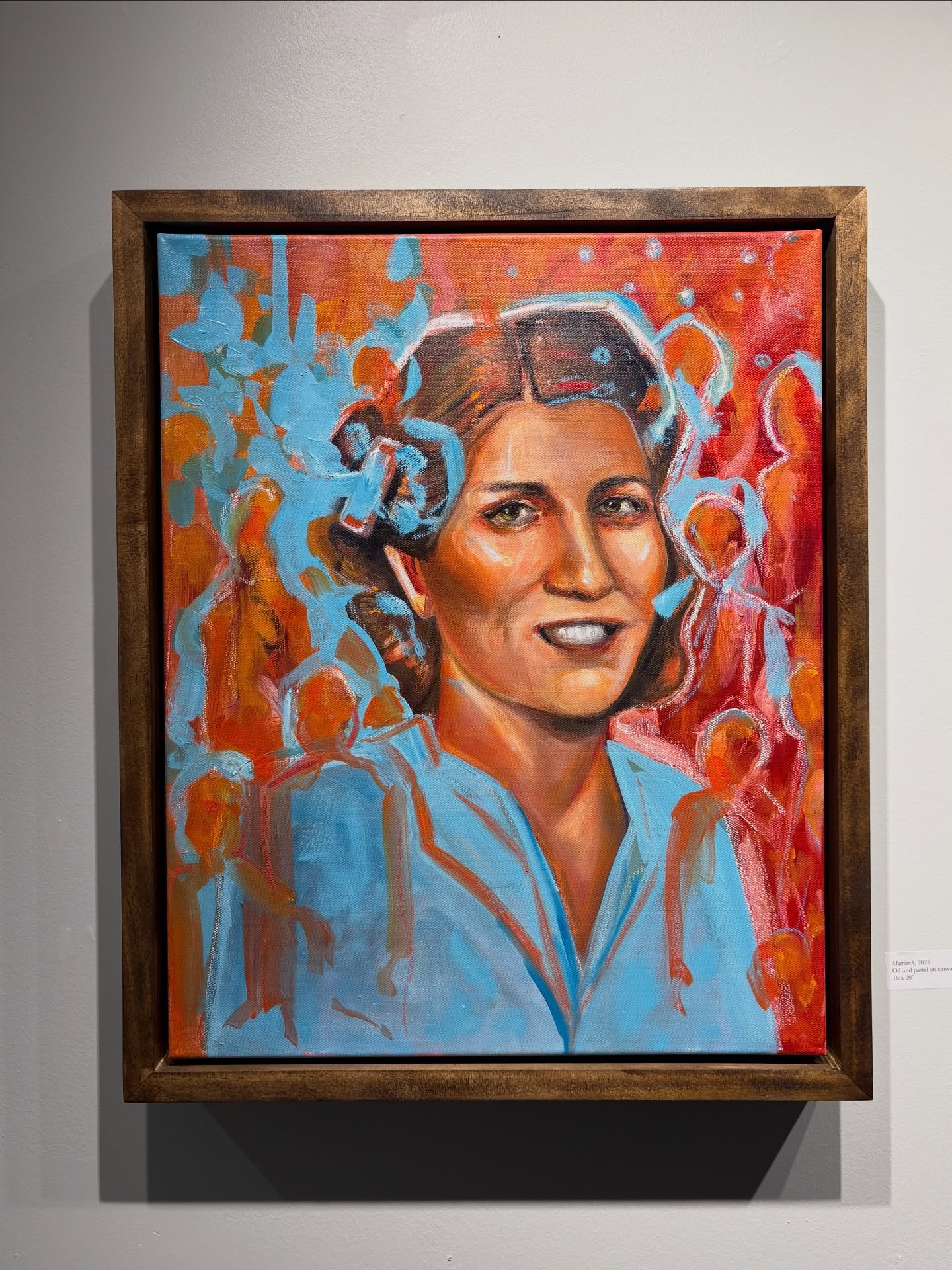 Matriarch - oil and pastel on canvas - 16 x 20 in.

The idea of this piece is much more simple than most of the work from this show. It stands to honor the matriarch - Maria Grazia Lumetta Tricamo. Capturing her warmth was essential. I chose to exper