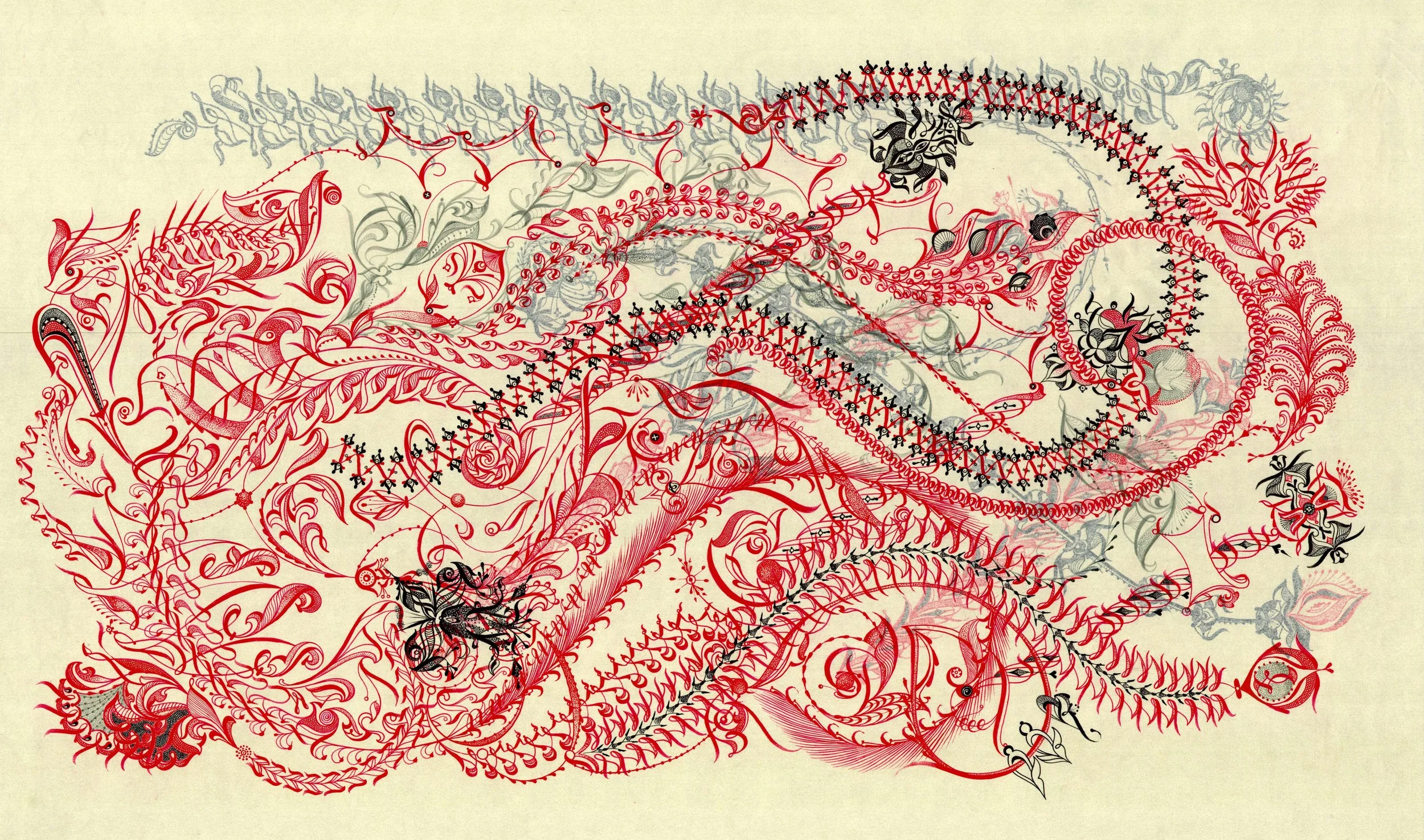 Pentiance 
27 x 39
Ink on Pergamenata
2025