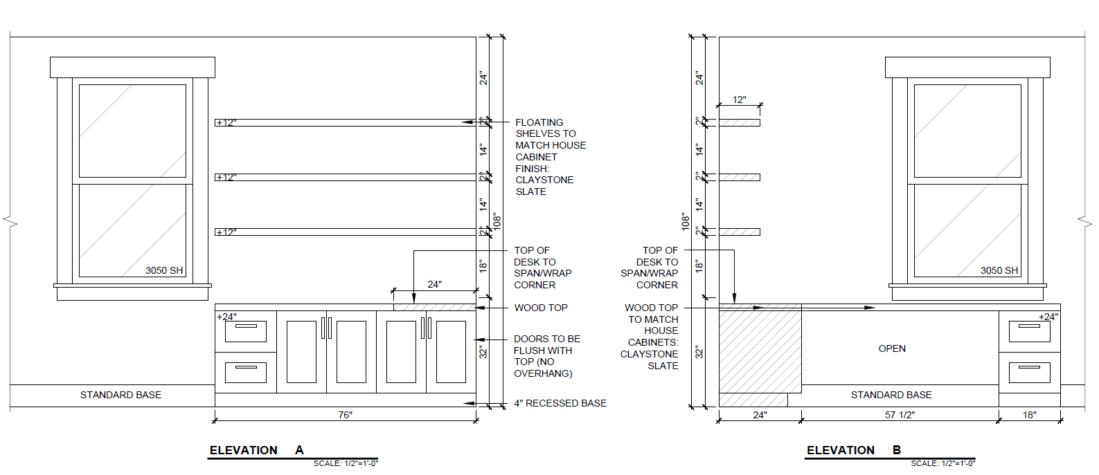 ELEVATION DRAWING OF CUSTOM BUILT IN DESK WITH SHELVES FOR LONG BEACH HOME REMODEL BY JENNIFER OF MOREHOUSE CRAFTED INTERIORS IN LONG BEACH .png