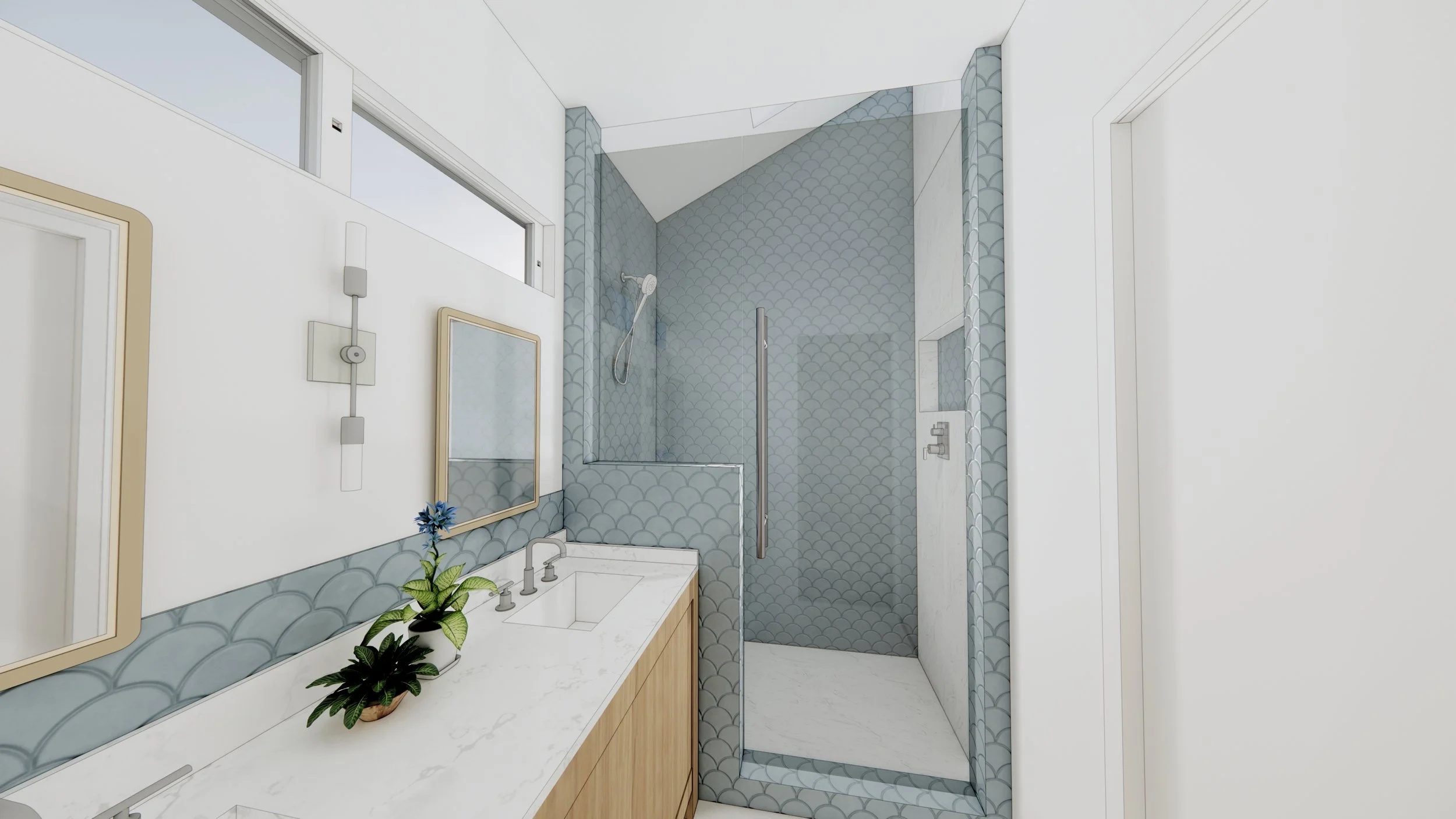 interior and architectural design for bathroom remodel in bixby knolls long beach