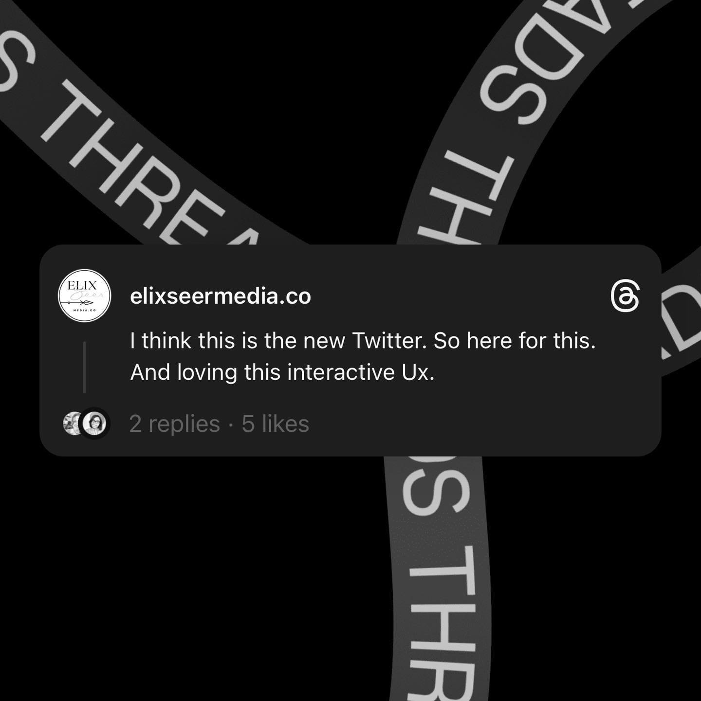 Twitter but MEGA better. Different. 

Loving the new @threadsapp &mdash; its interactive UX. 

And the fact that it is so fluid between IG, easily connect with your community on there too, and meet new folks too! 

PLUS you can easily share your thre