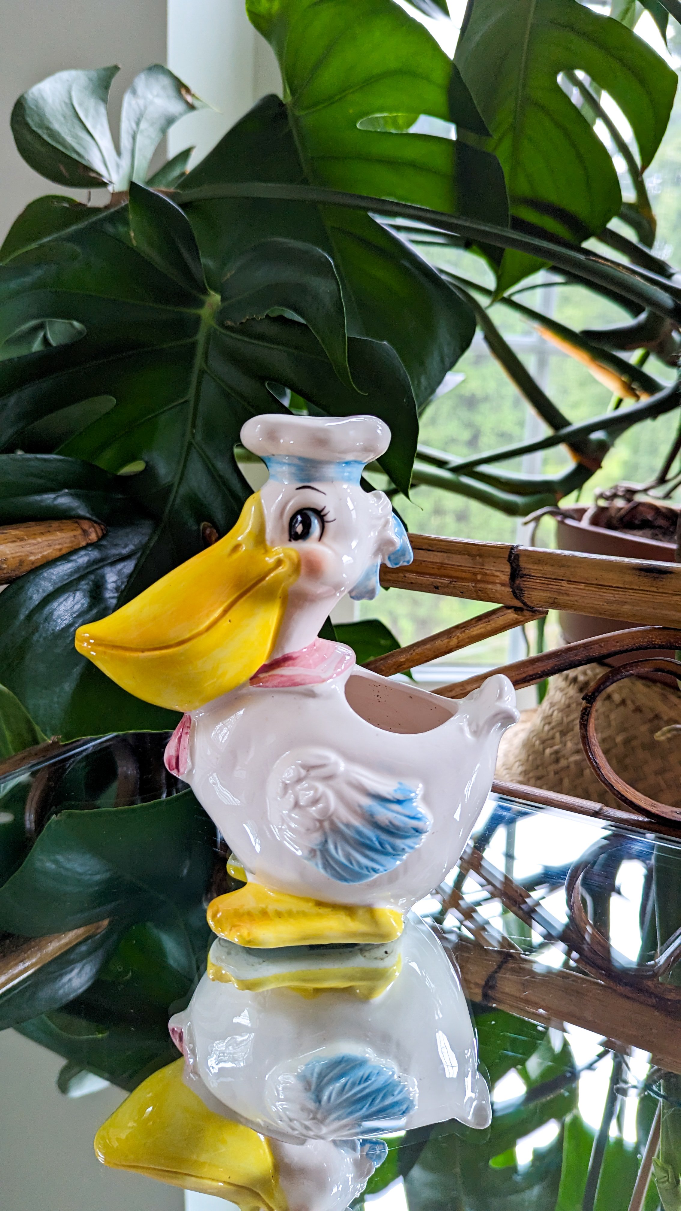 Ceramic Kitsch Stork Planter
