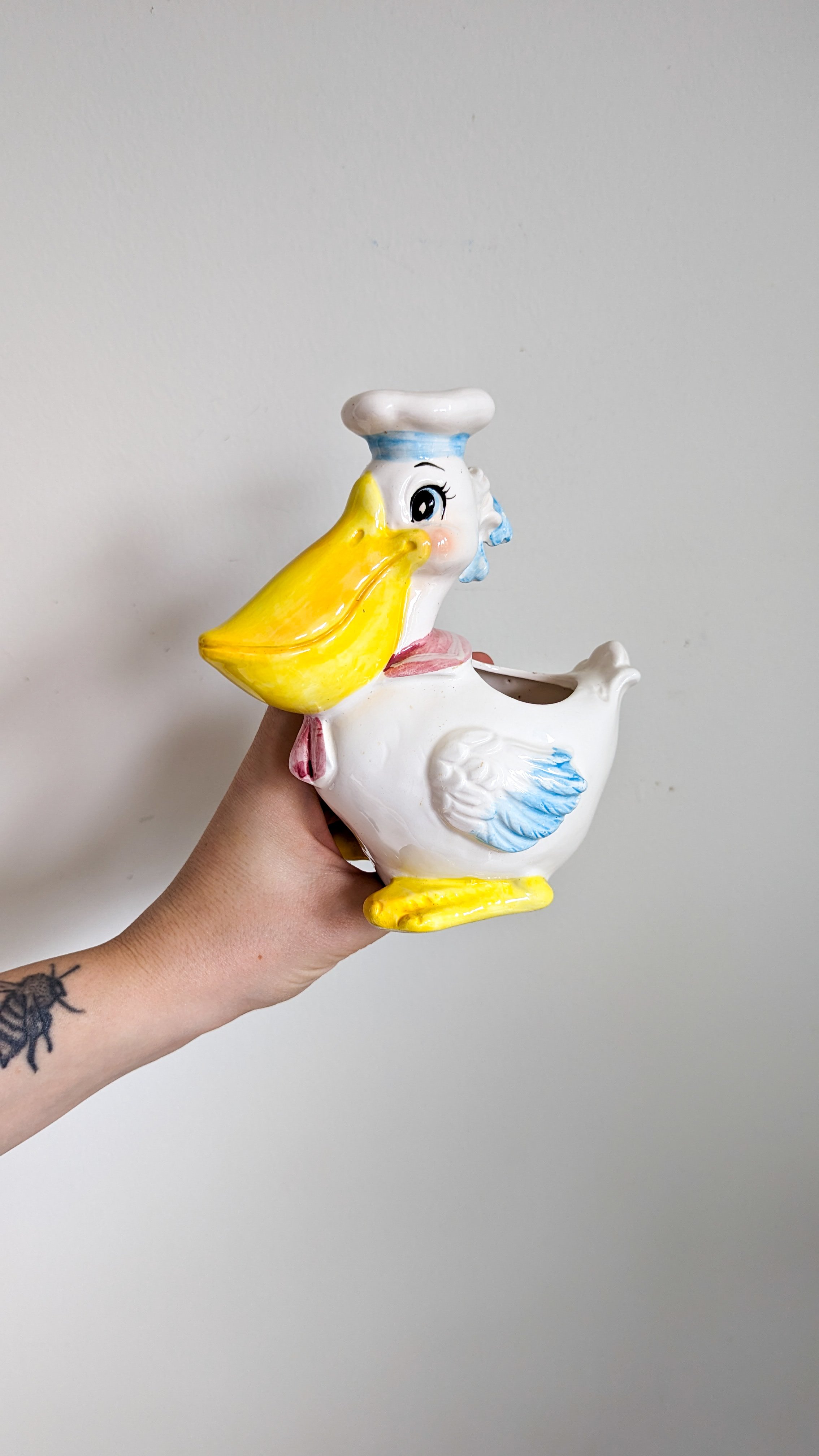 Ceramic Kitsch Stork Planter