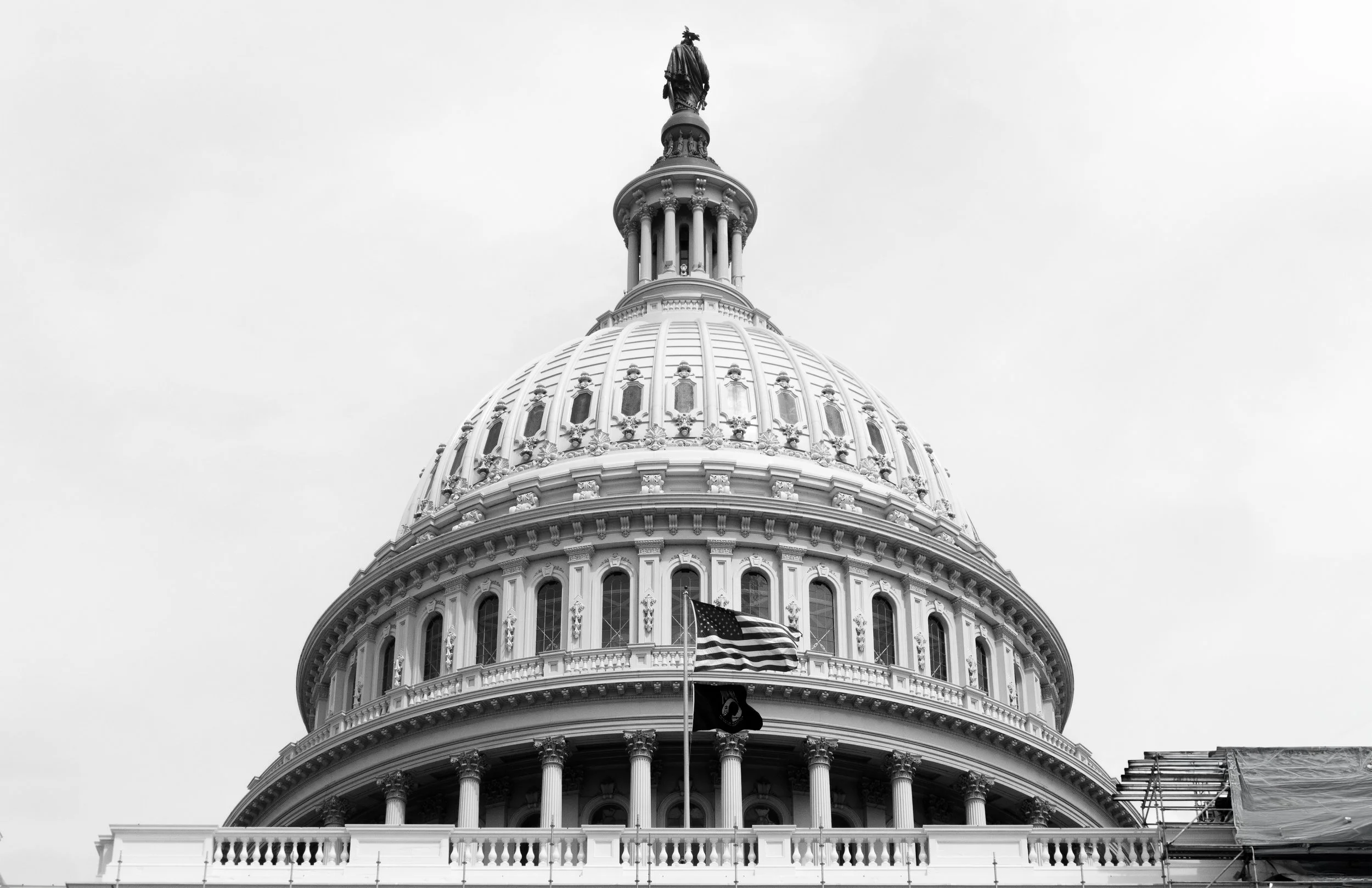 United States Capitol dome in Washington DC showcasing neoclassical architecture with ornate detailing and symmetrical design
