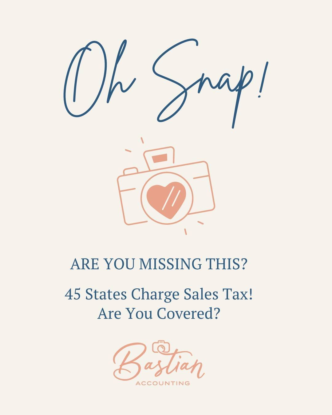 Ever cross state lines with your camera? 📸💼 You might be crossing tax lines, too! Did you know 45 states have sales tax rules? Don&rsquo;t let tax issues blur your focus. Join us at the Sales Tax Bootcamp, and let&rsquo;s tackle multi-state taxes t