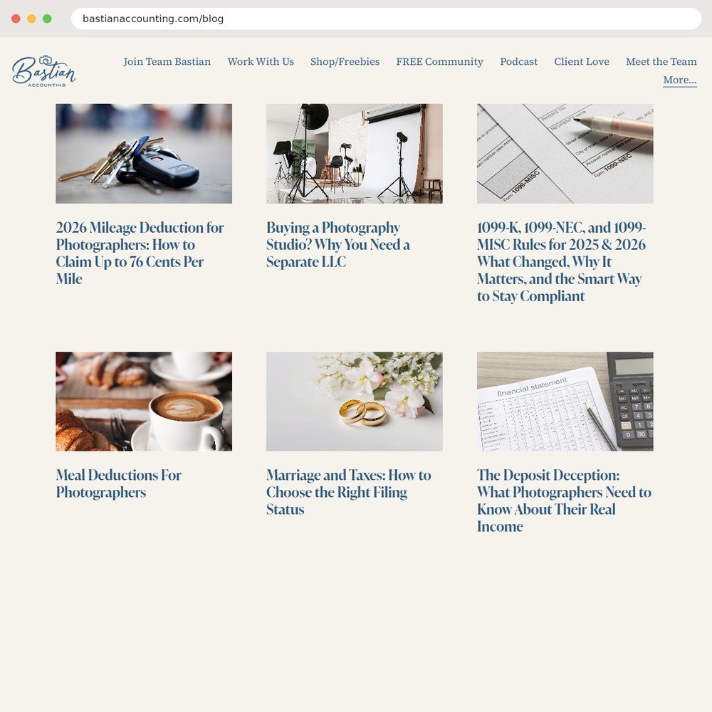 Bastian Accounting blog for photographers