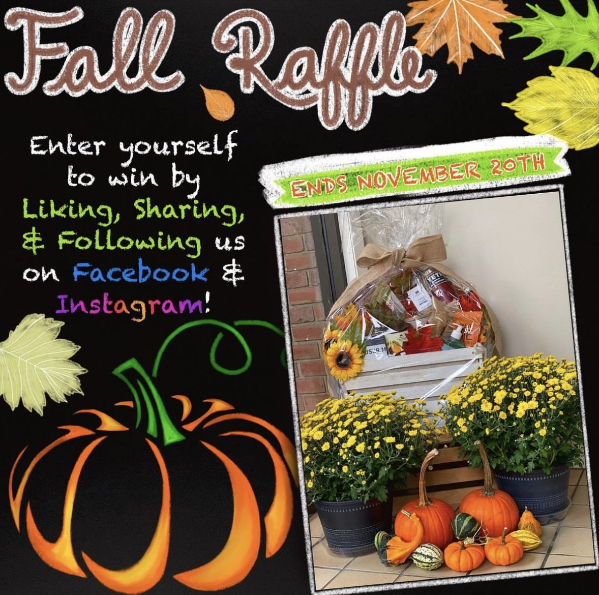 Raffle flyer to boost social media engagement