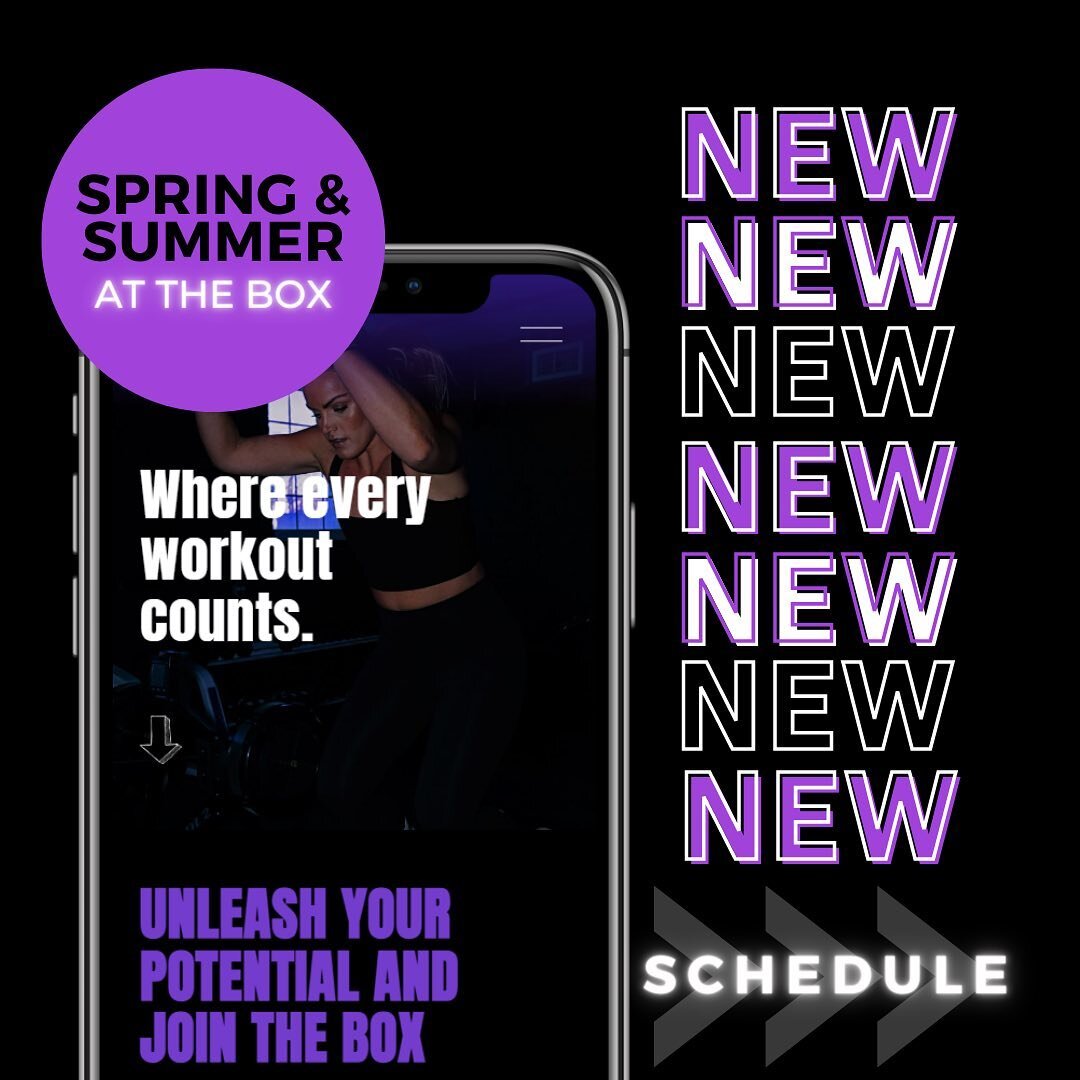 Spring is here and with summer right around the corner we are giving The Box a little refresh! Check out our beautiful new website (shoutout @iwillwinmedia) and swipe for the new class schedule beginning on Monday, May 8th💜

Follow along and stay tu