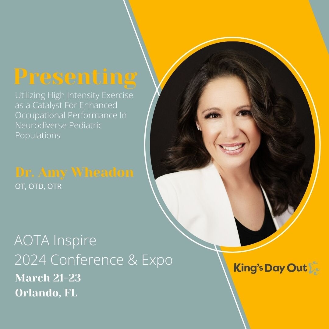 Proud 👏 of our Dr. Amy as she heads off to Orlando to present at the AOTA Inspire 2024 Conference &amp; Expo. 

Her presentation is all about &quot;Utilizing High Intensity Exercise as a Catalyst For Enhanced Occupational Performance In Neurodiverse