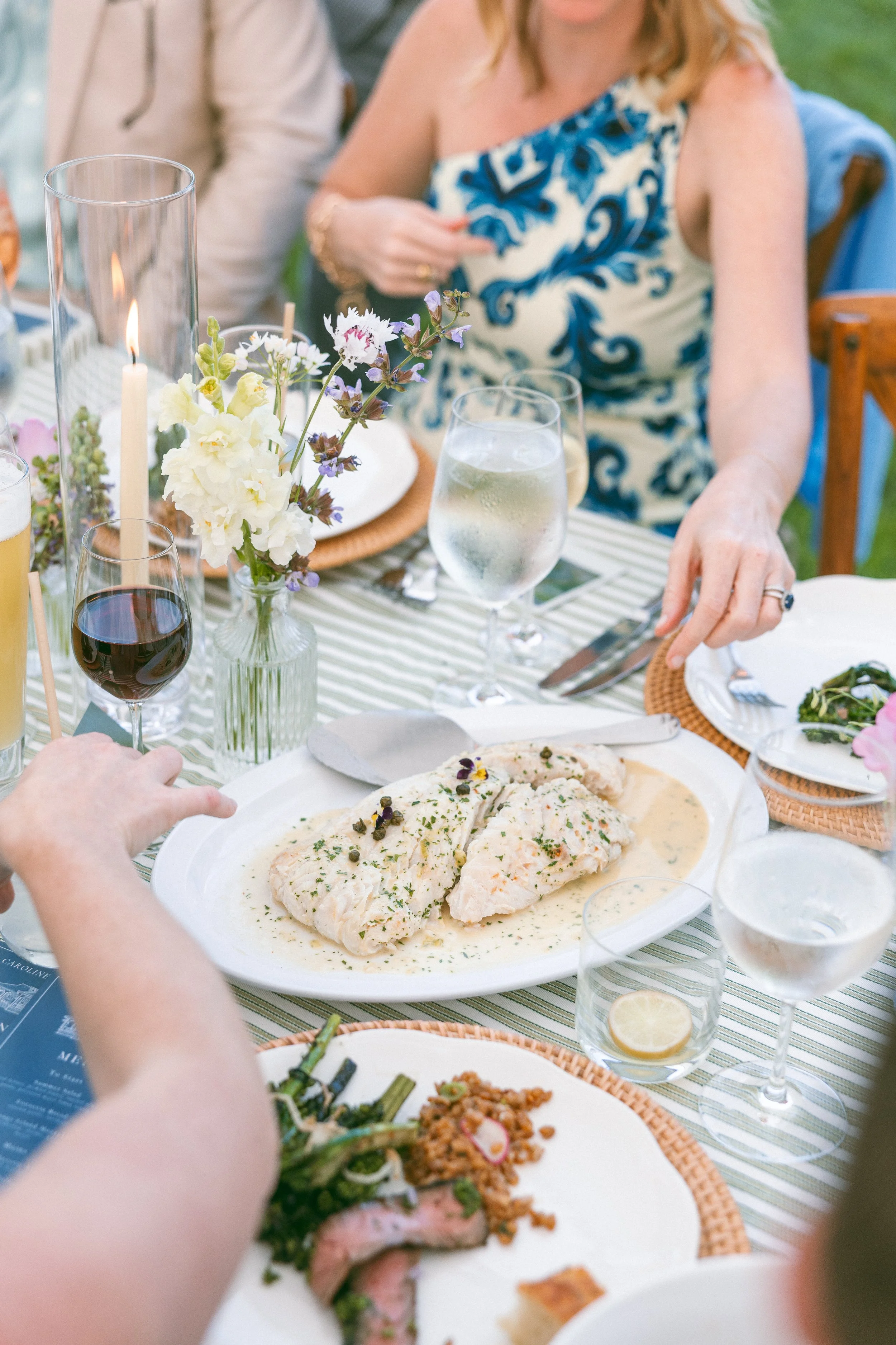 family-style dinner with roasted potluck