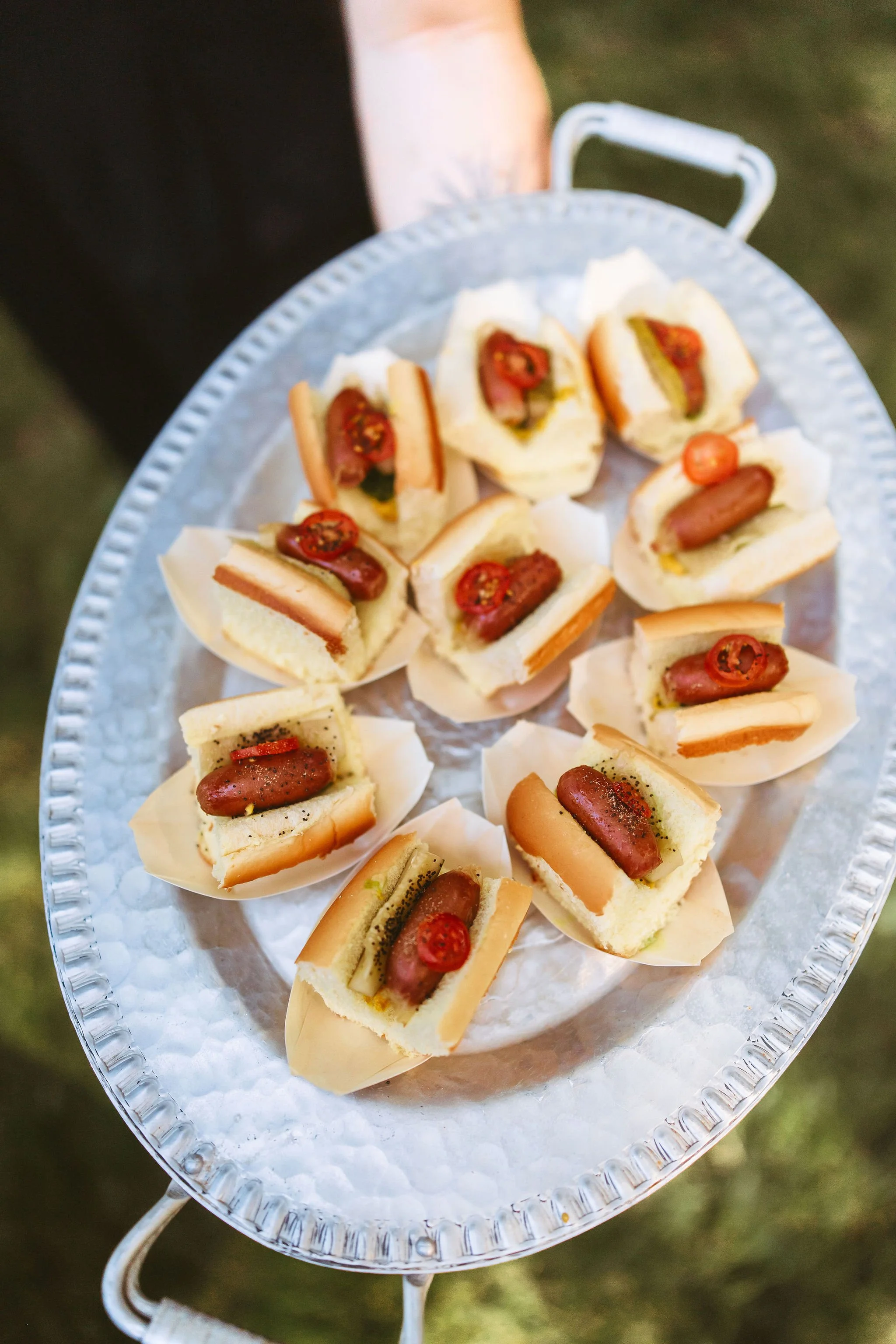 mini chicago style hot dogs | photo by Mainely Jamie